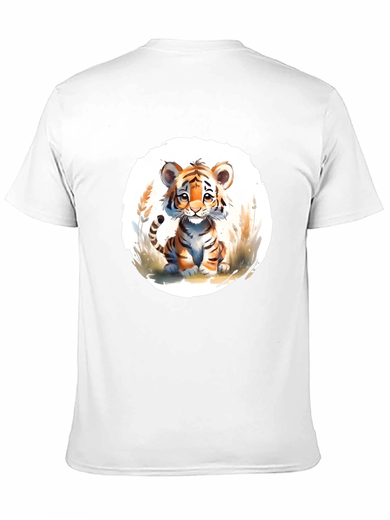 Cute Tiger Cub Graphic Black T-Shirt