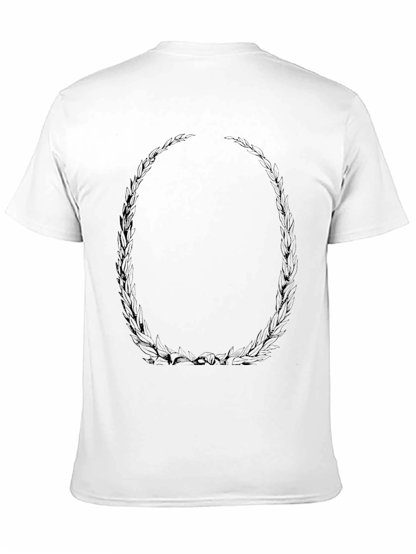 Mens Black Graphic Tee - Leaf Oval Design
