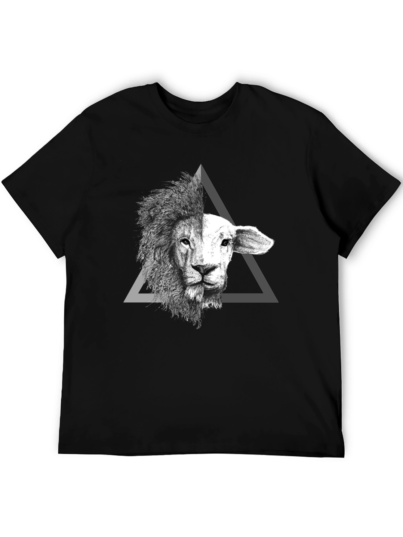 Lion and Lamb Graphic Tee - Unique Design T-Shirt