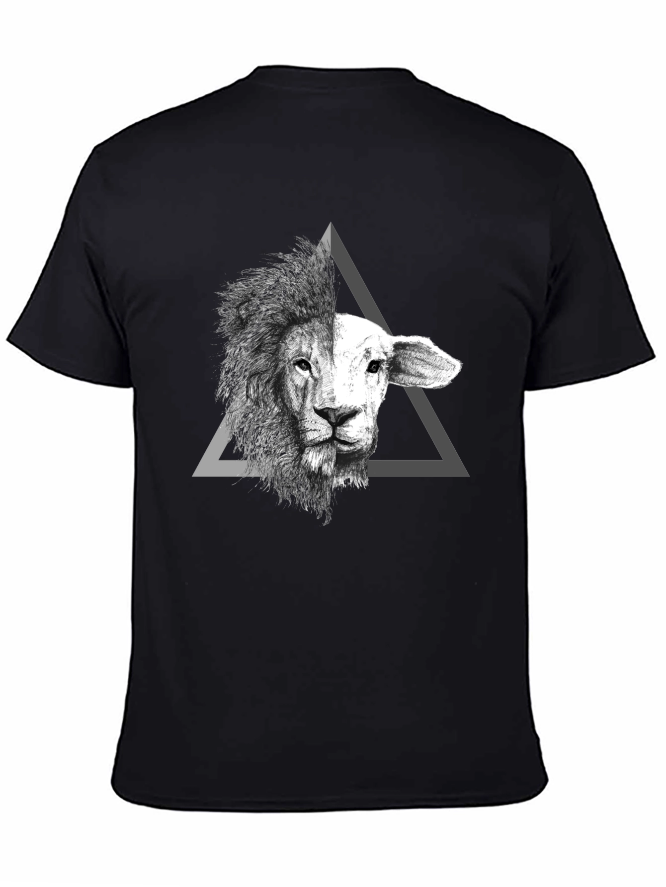 Lion and Lamb Graphic Tee - Unique Design T-Shirt