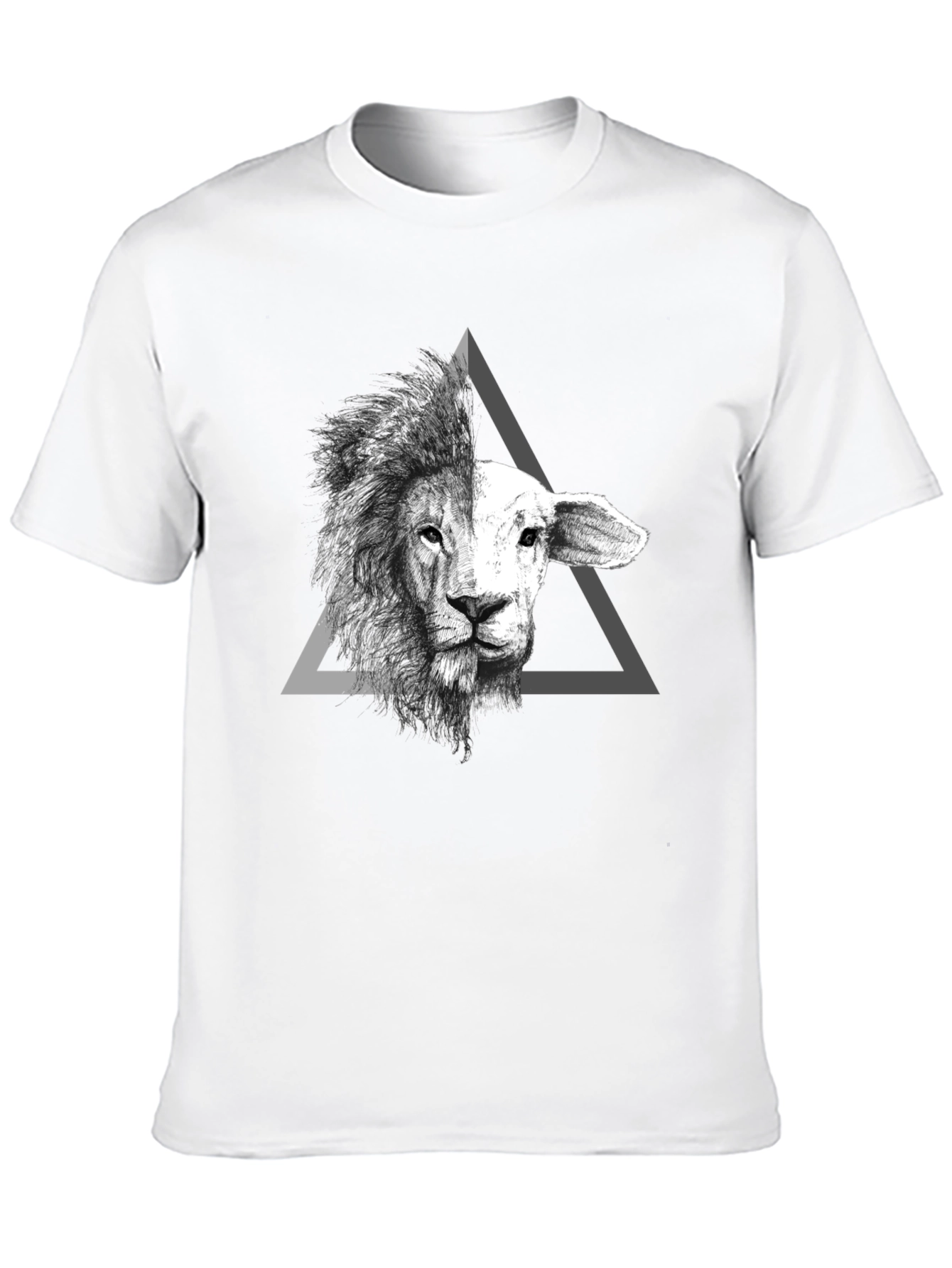 Lion and Lamb Graphic Tee - Unique Design T-Shirt