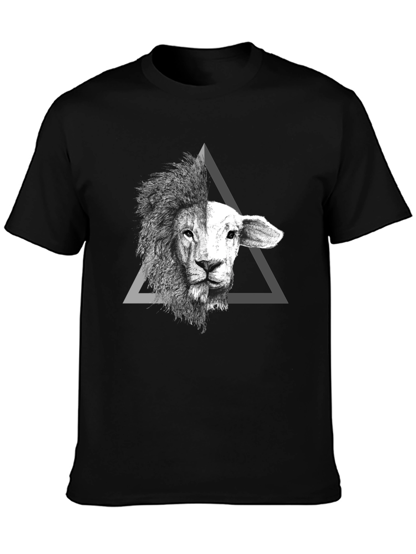 Lion and Lamb Graphic Tee - Unique Design T-Shirt