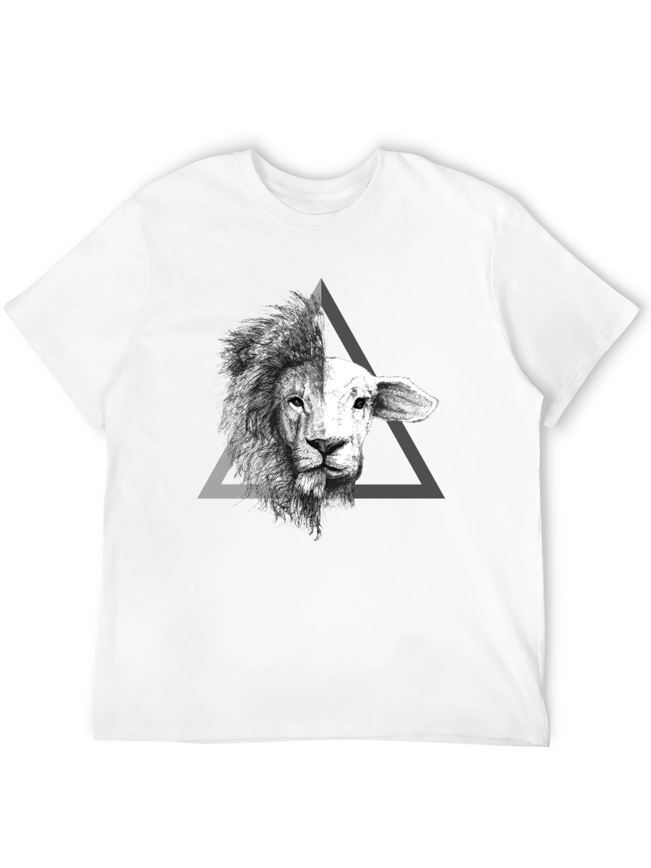 Lion and Lamb Graphic Tee - Unique Design T-Shirt