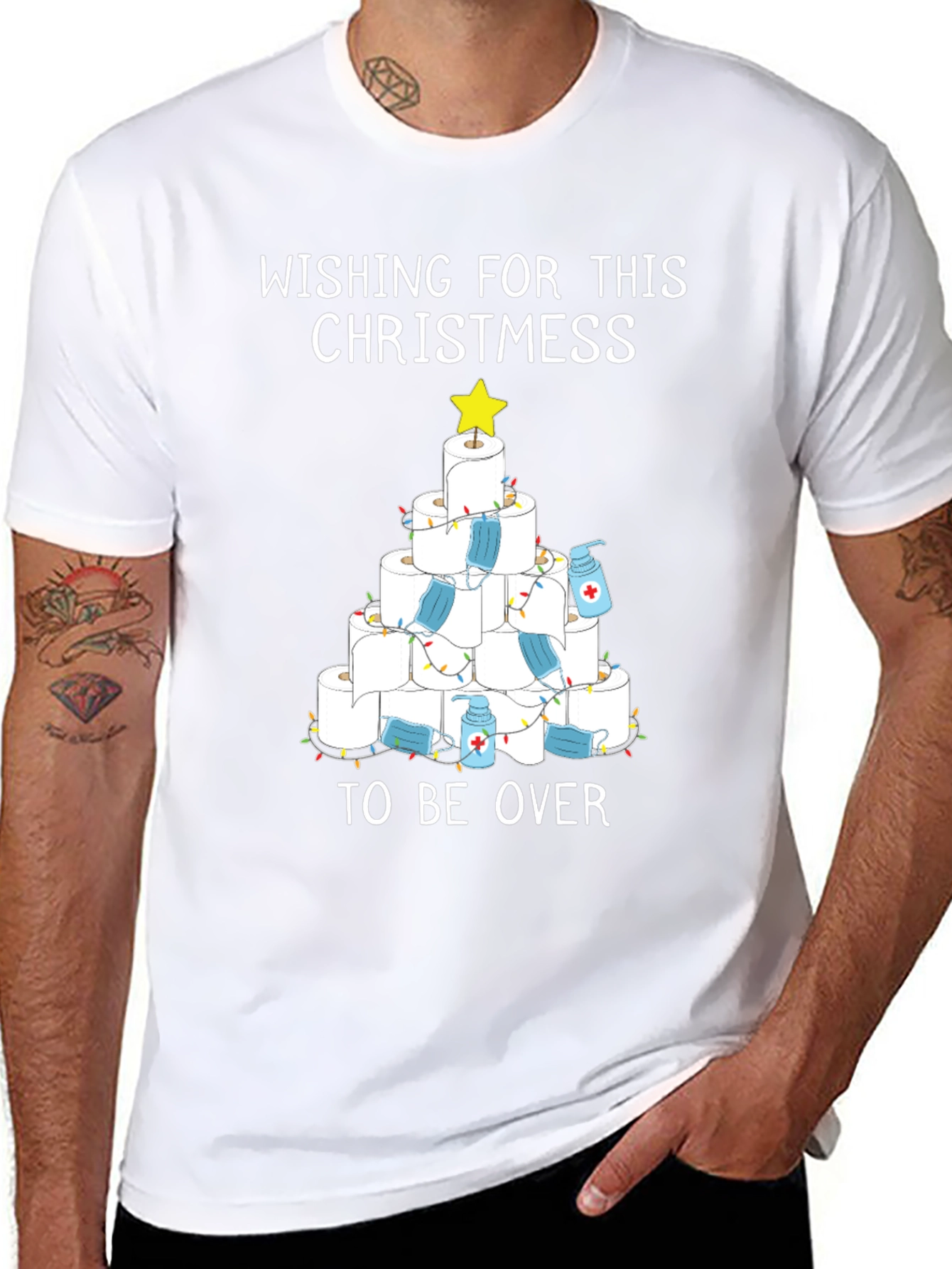 Humorous Toilet Paper Christmas Tree T-Shirt