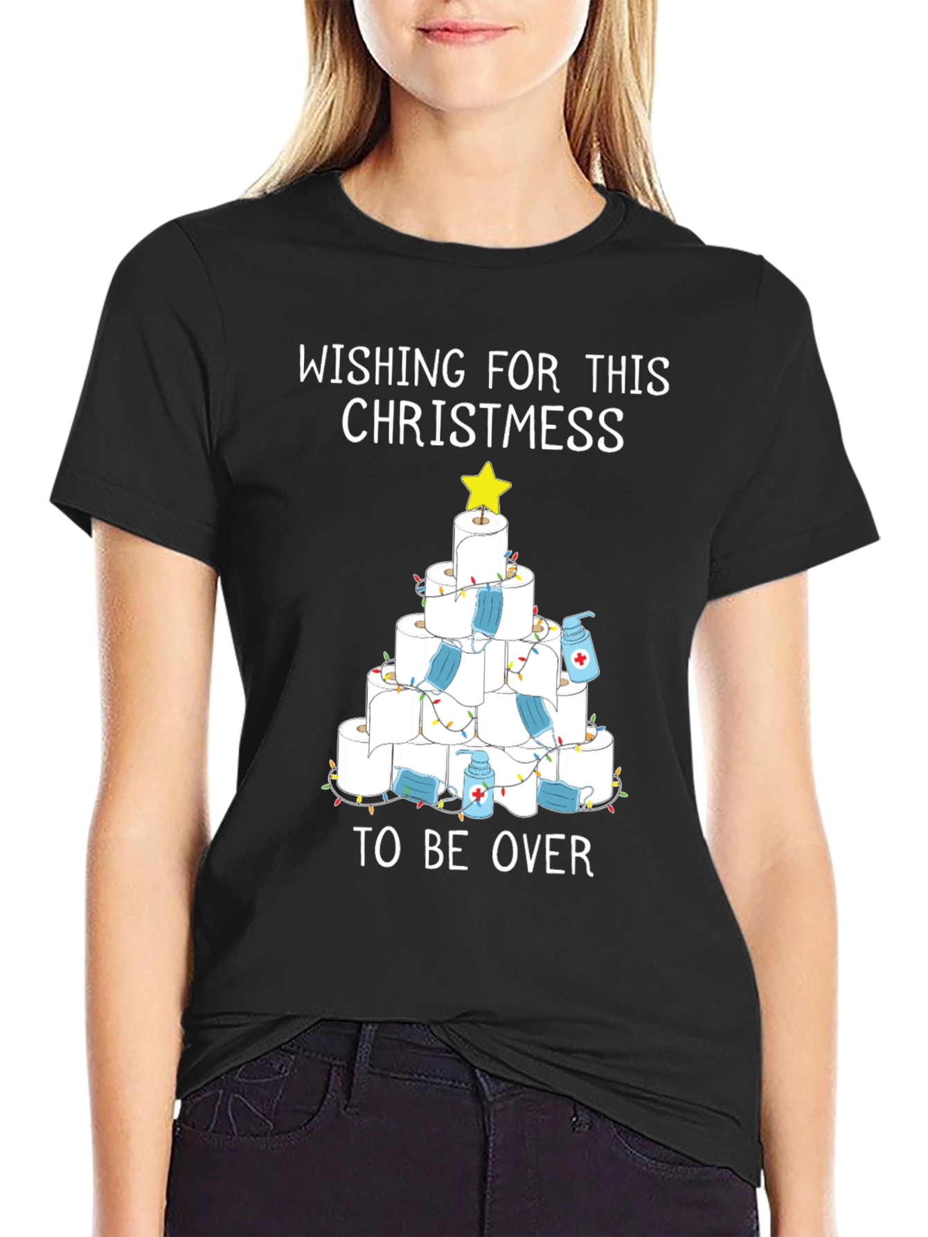 Humorous Toilet Paper Christmas Tree T-Shirt
