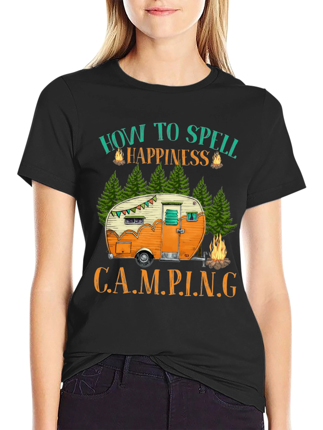 Camping Happiness Graphic T-Shirt
