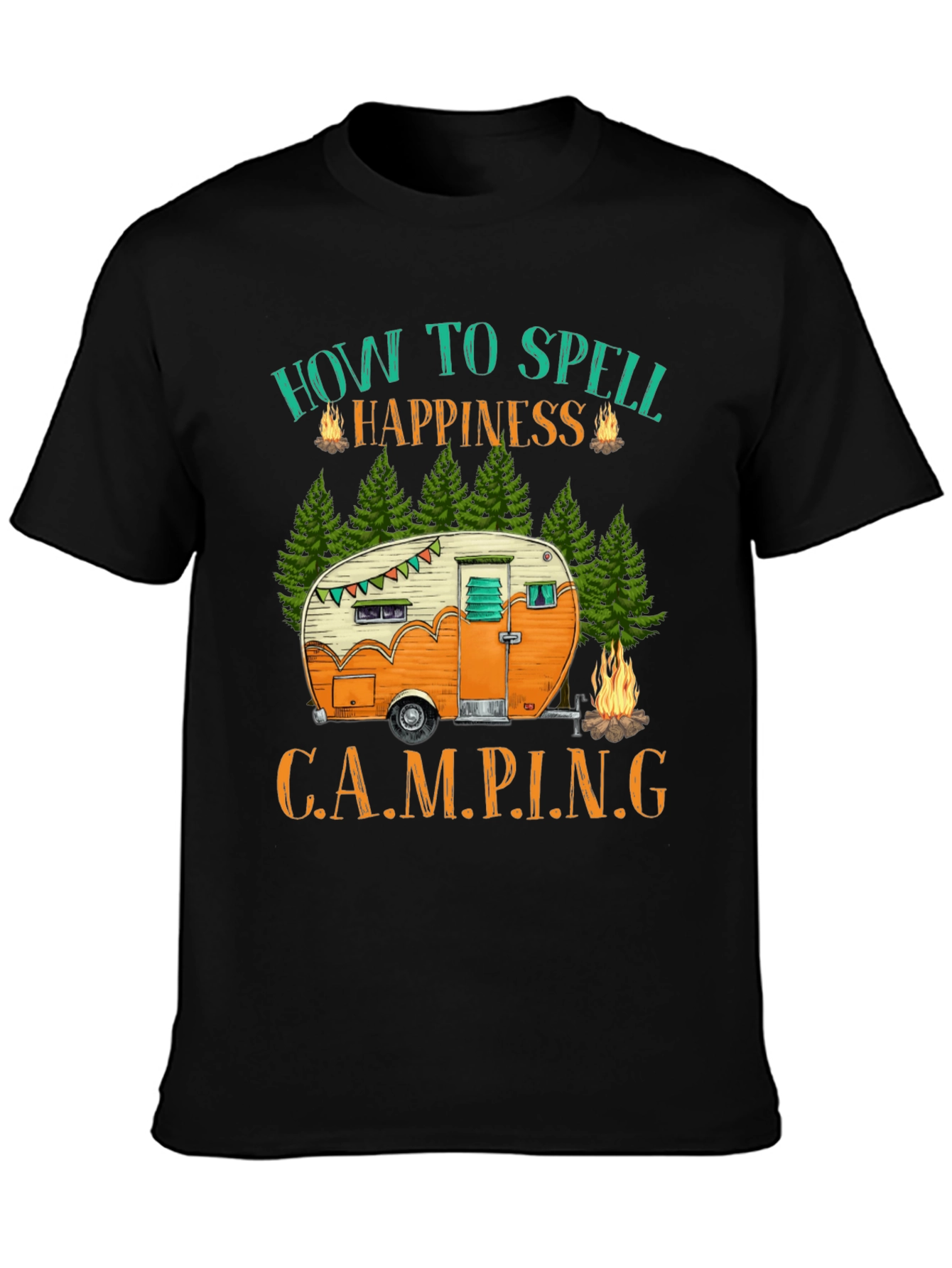 Camping Happiness Graphic T-Shirt