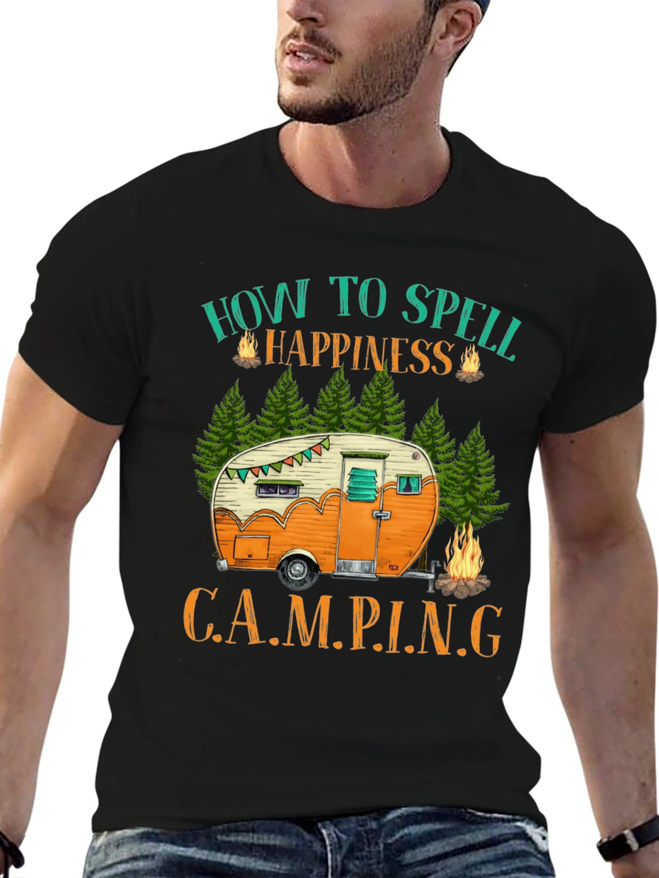 Camping Happiness Graphic T-Shirt