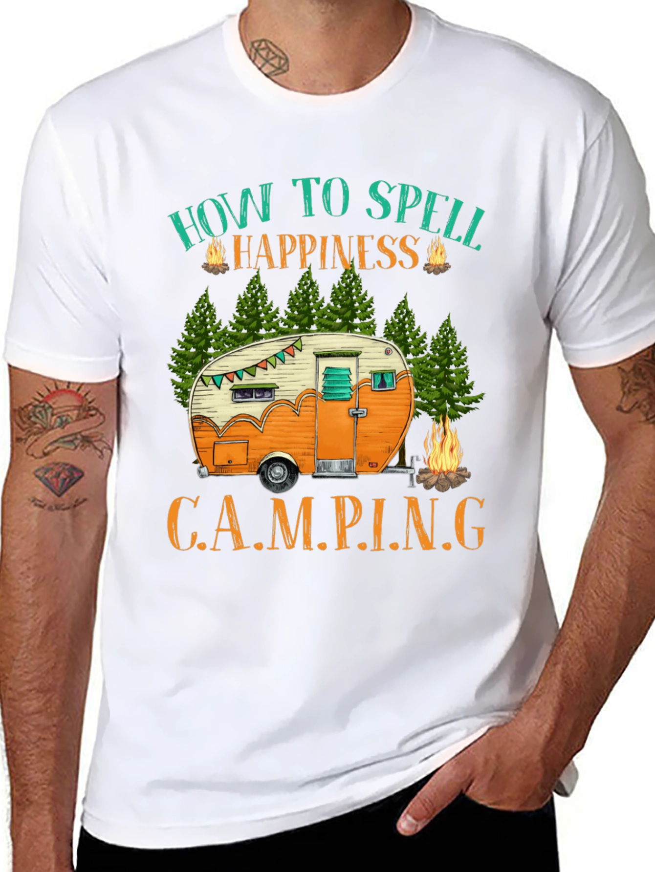 Camping Happiness Graphic T-Shirt