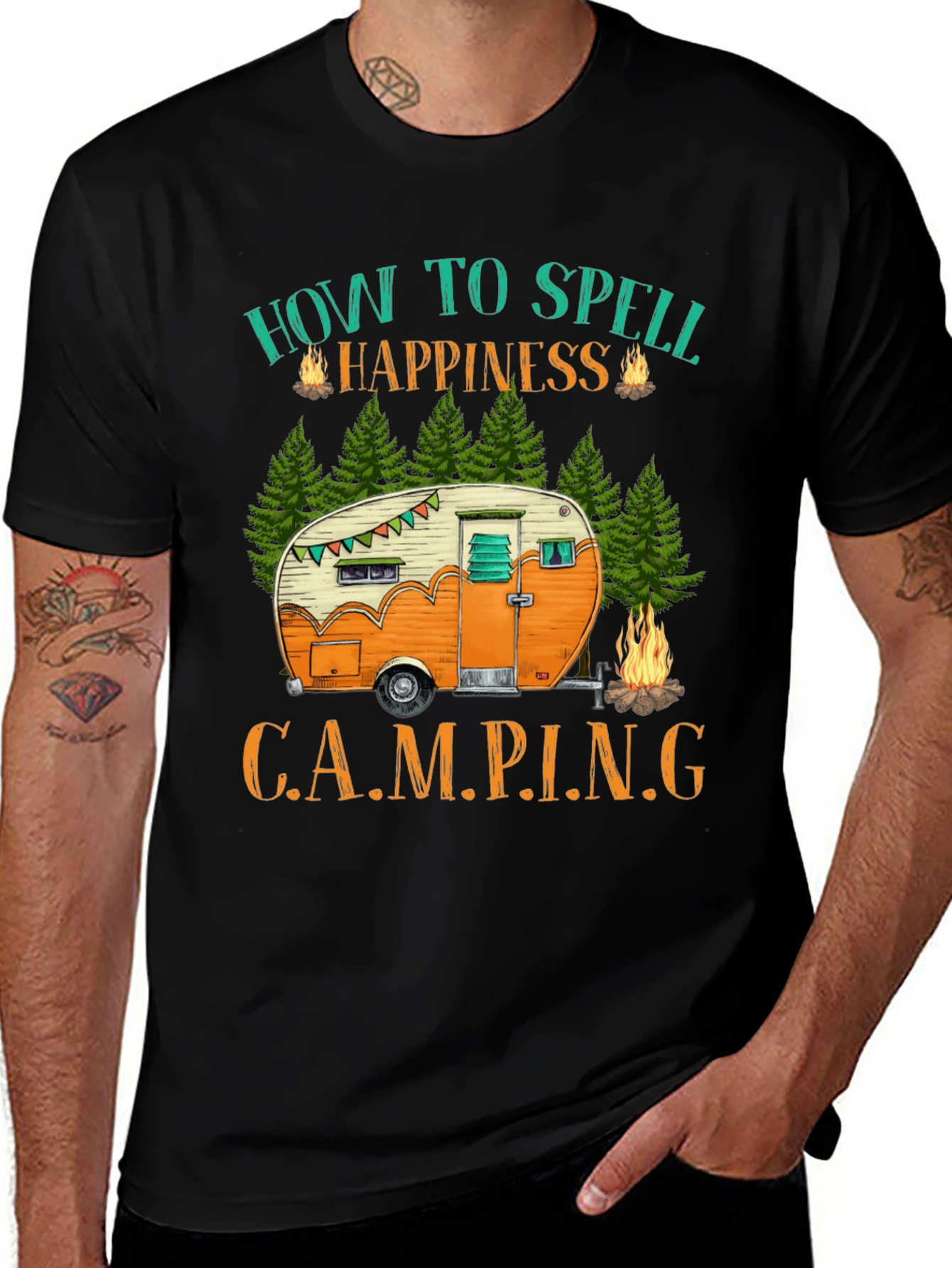 Camping Happiness Graphic T-Shirt
