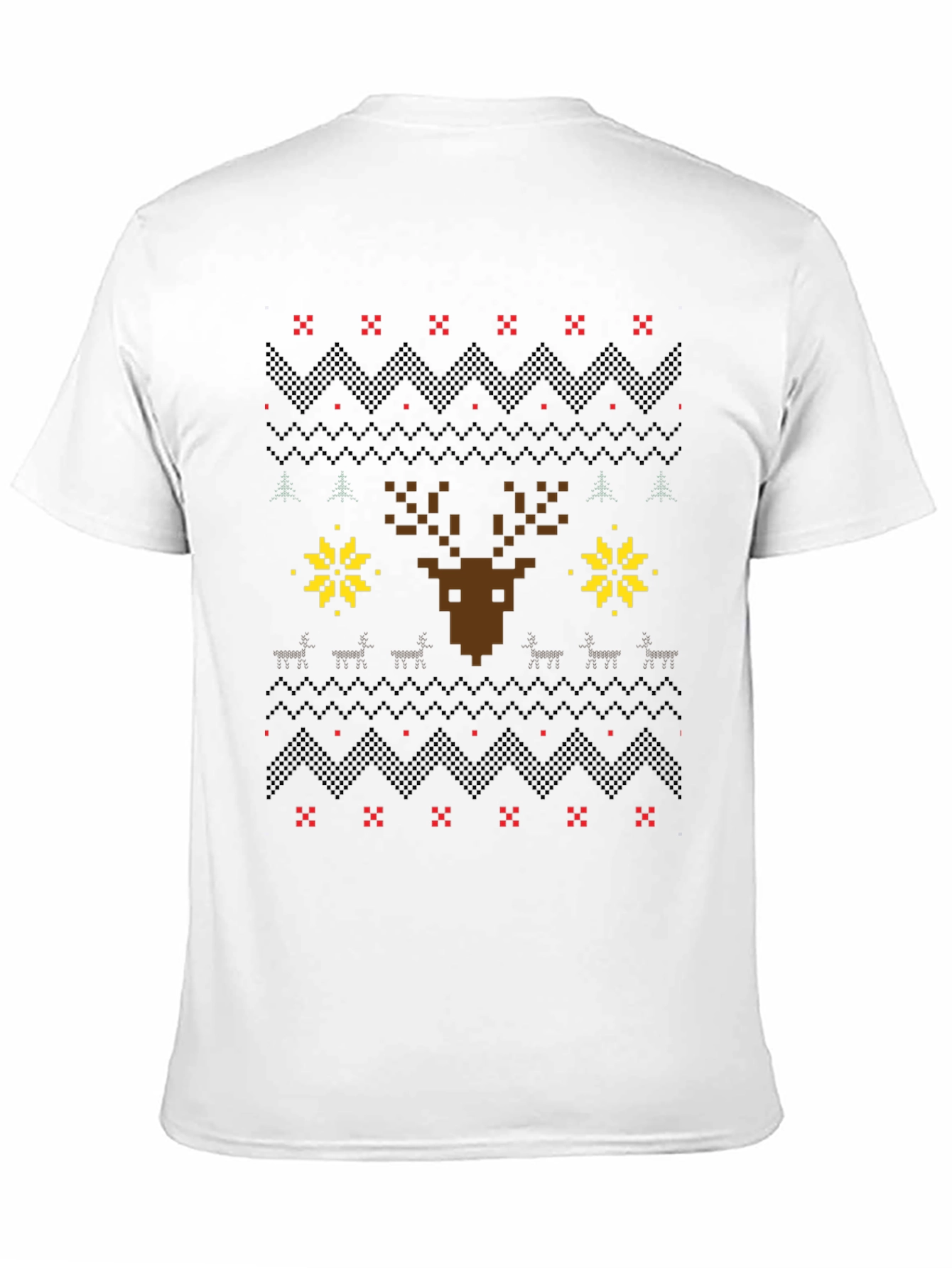 Pixel Art Christmas Deer Graphic Tee