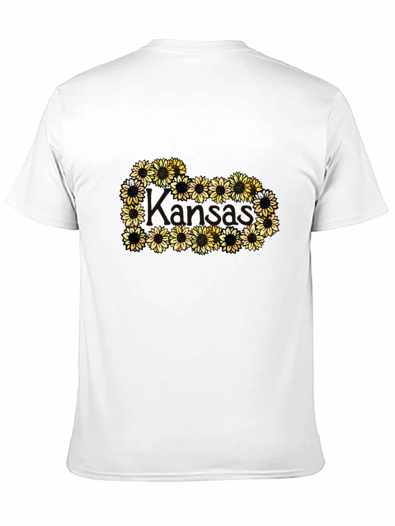 Sunflower Heart Graphic Black T-Shirt