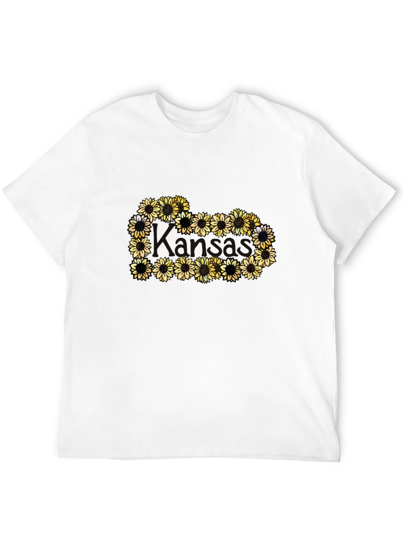 Sunflower Heart Graphic Black T-Shirt
