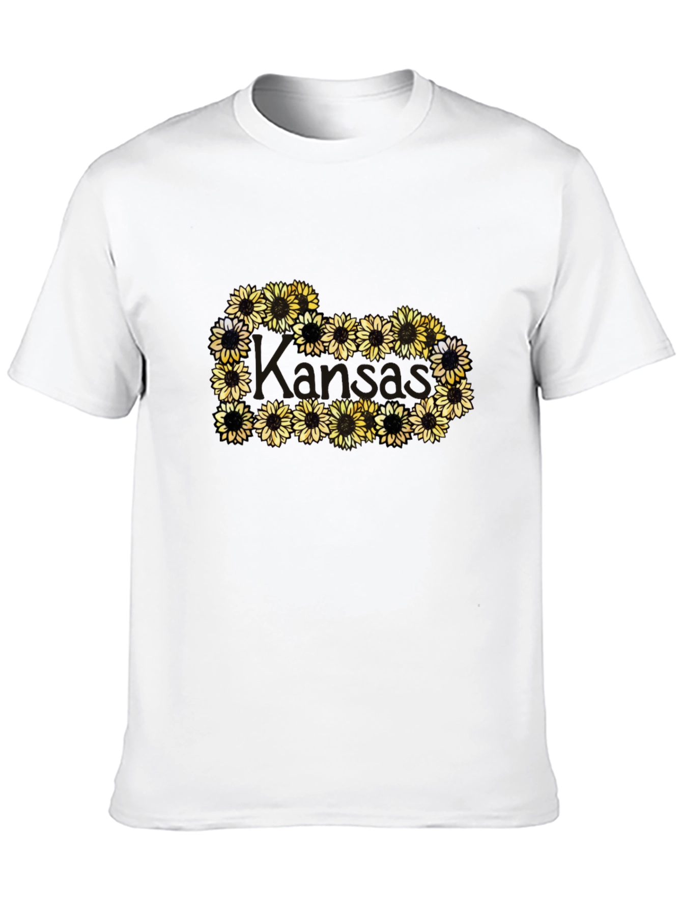 Sunflower Heart Graphic Black T-Shirt