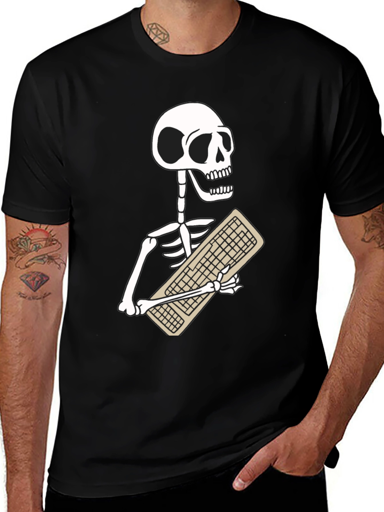 Skeleton Keyboard T-Shirt - Programmer Humor Tee