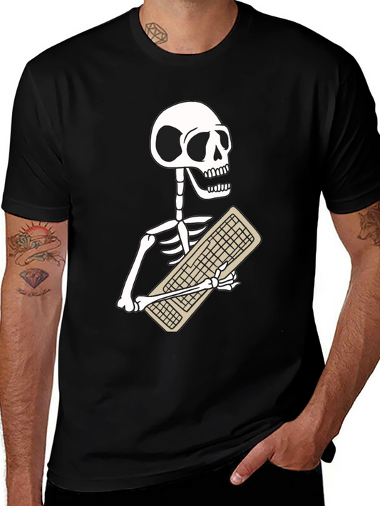 Skeleton Keyboard T-Shirt - Programmer Humor Tee