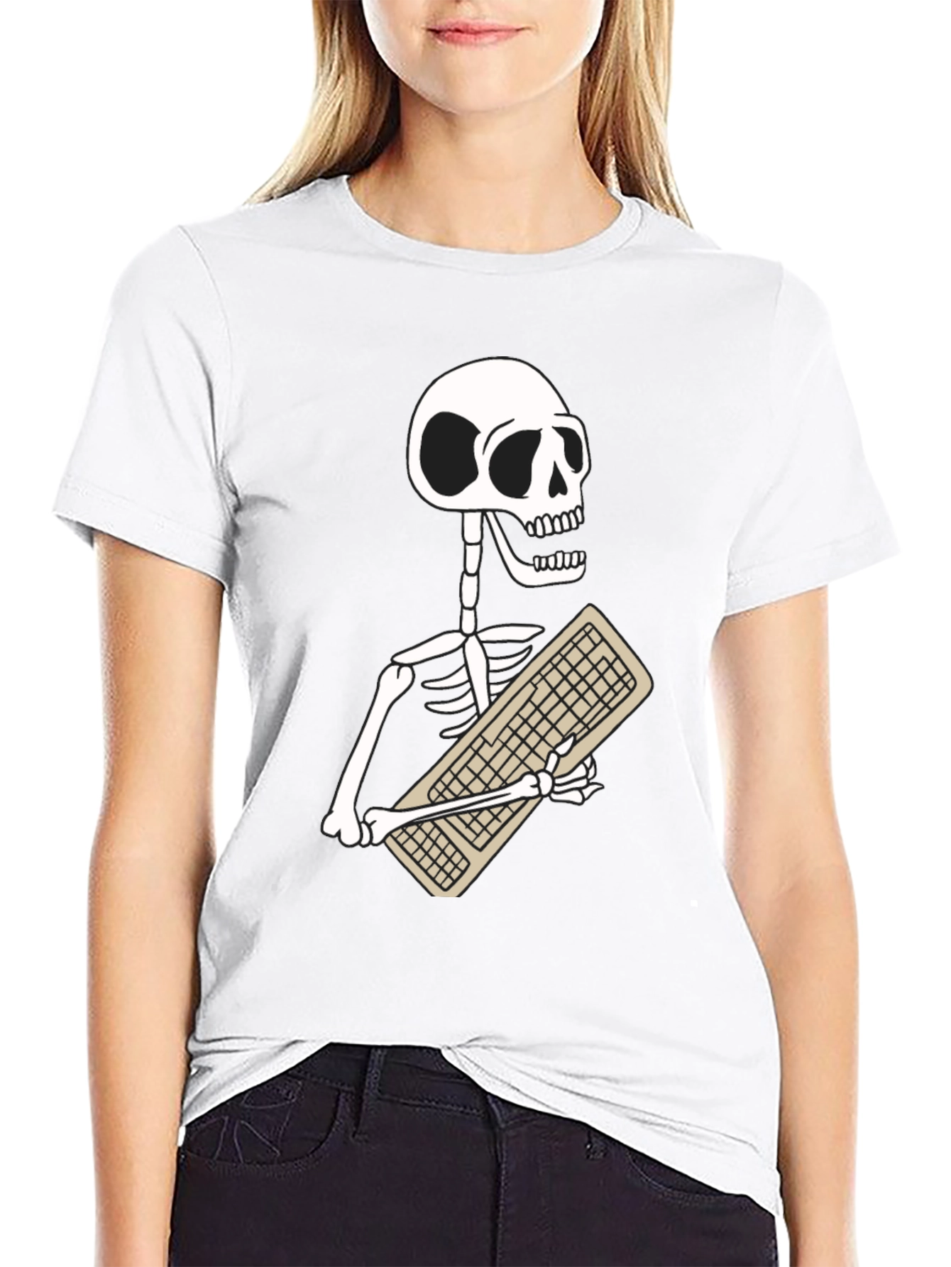 Skeleton Keyboard T-Shirt - Programmer Humor Tee
