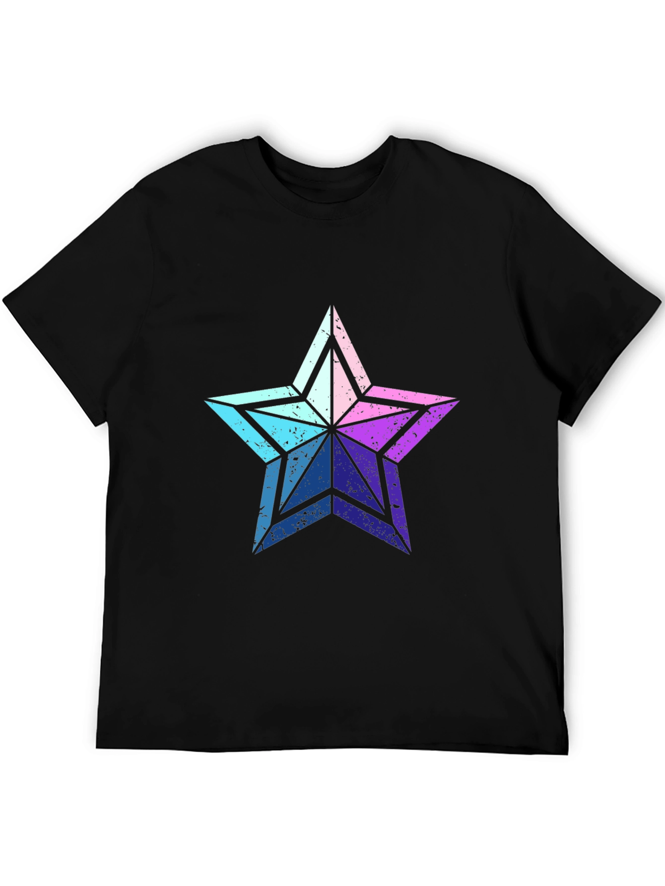 Retro Star Graphic Tee - Casual Black T-Shirt