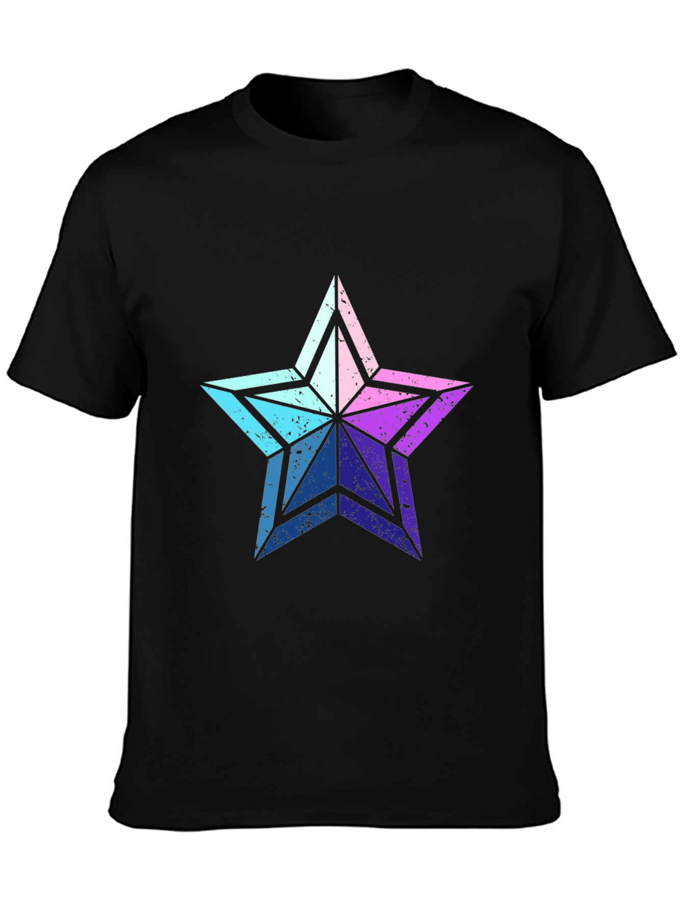 Retro Star Graphic Tee - Casual Black T-Shirt