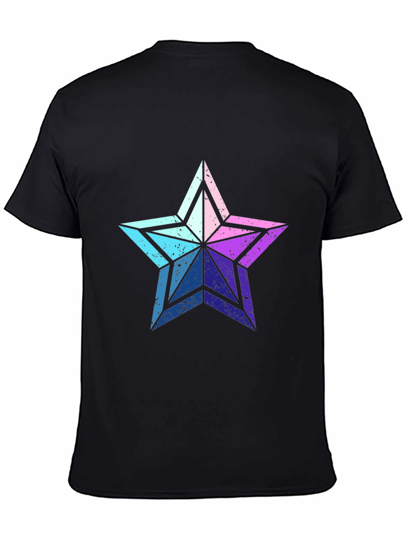 Retro Star Graphic Tee - Casual Black T-Shirt