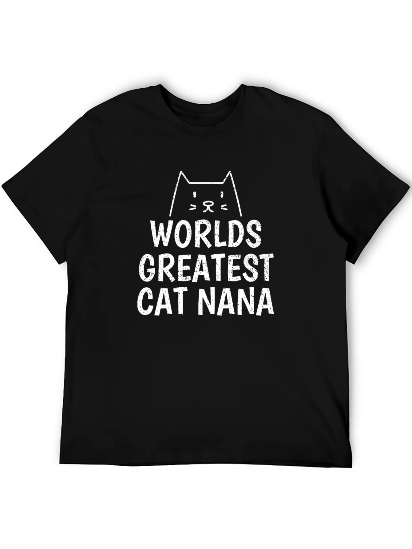 Worlds Greatest Cat Nana Black T-Shirt