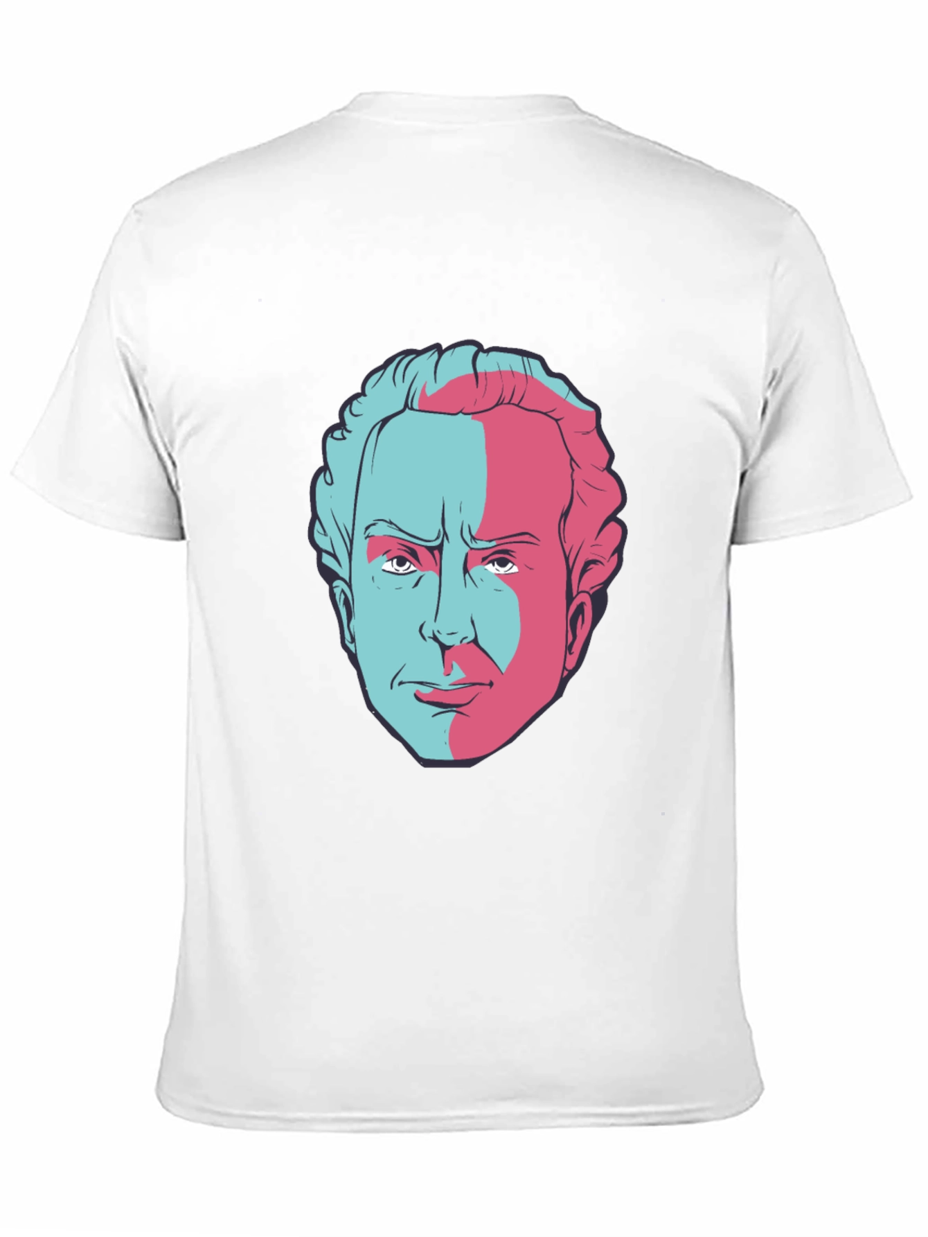 Retro Split Face Graphic Tee - Classic Black T-Shirt