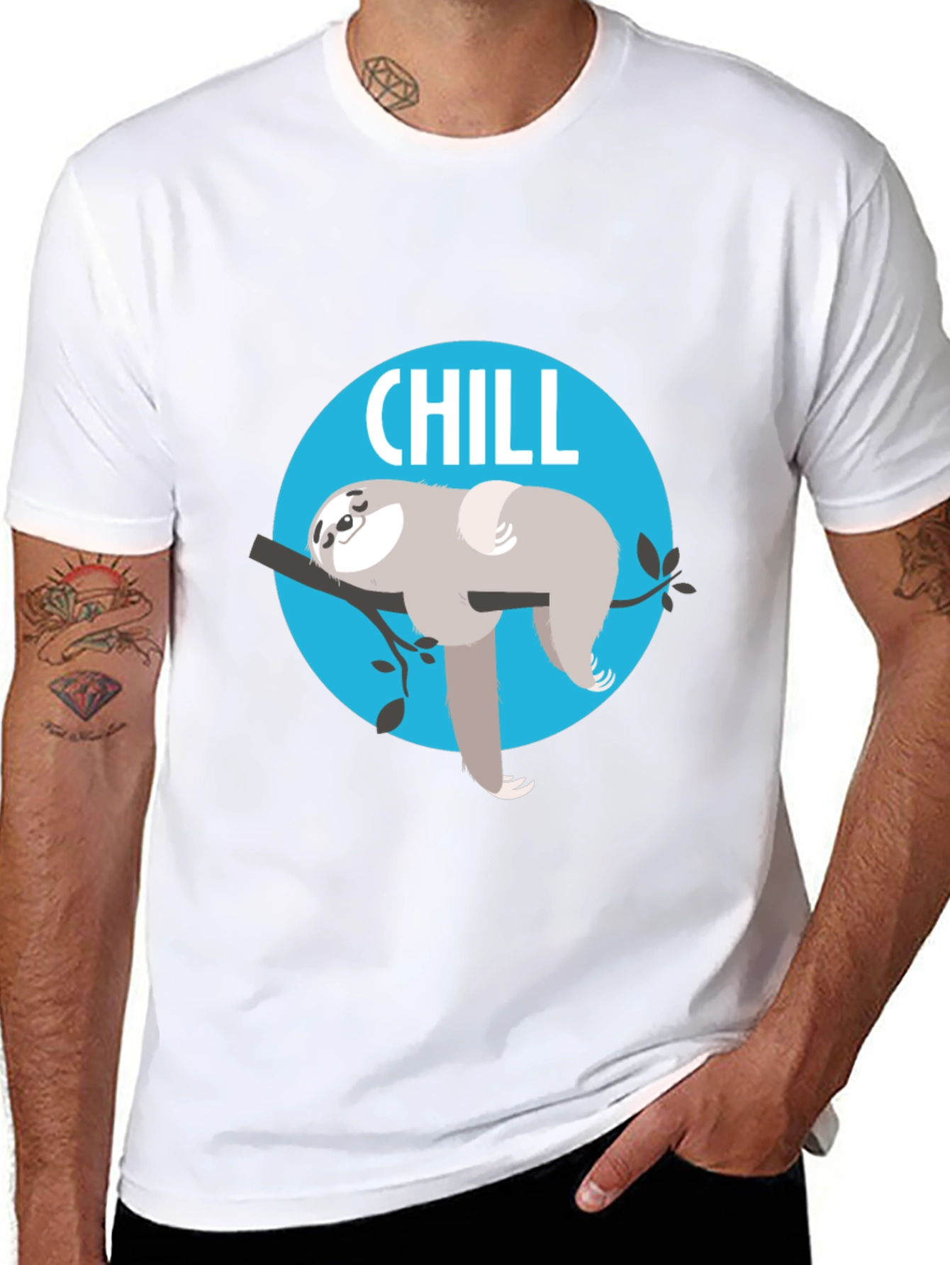 Chill Sloth T-Shirt - Relaxed Fit Unique Graphic