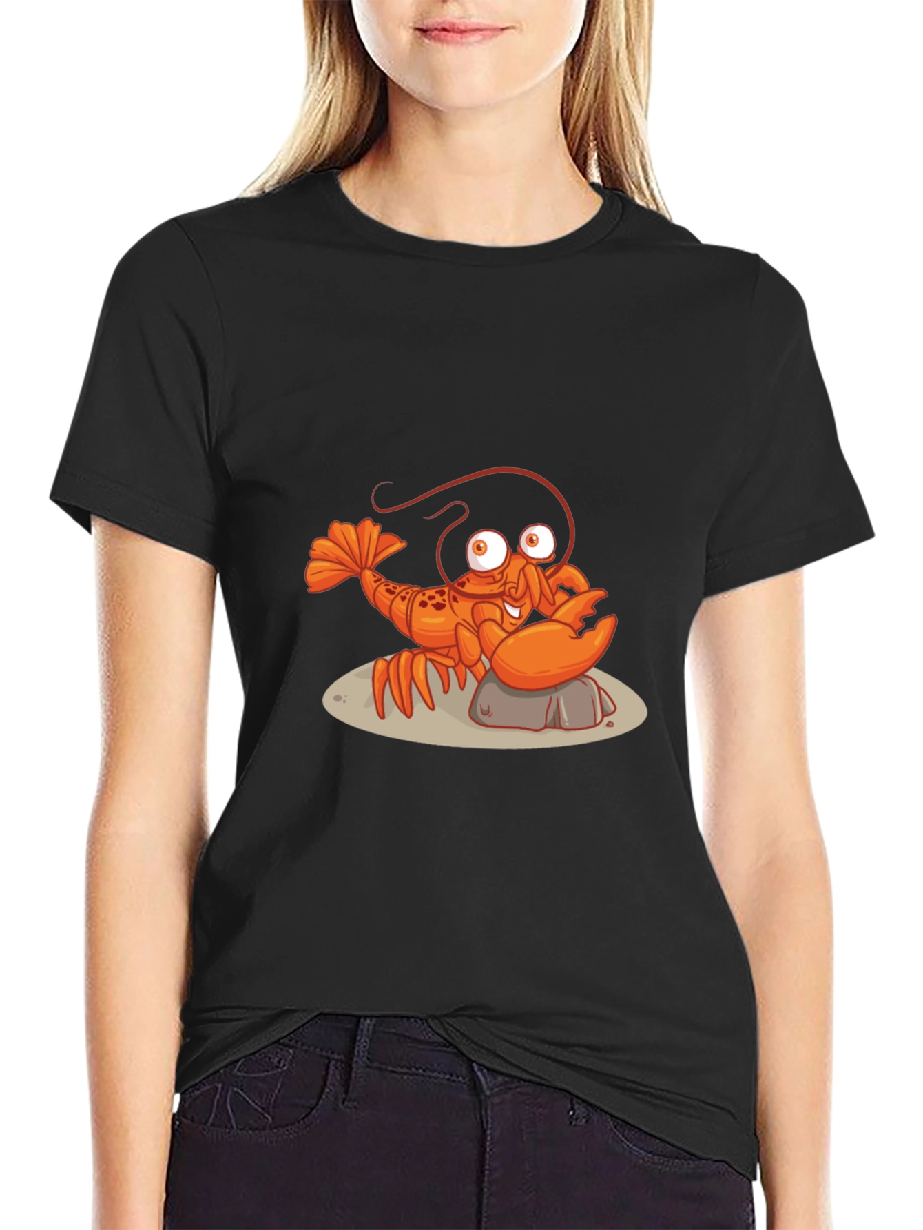 Lobster Graphic Tee - Quirky Black T-Shirt