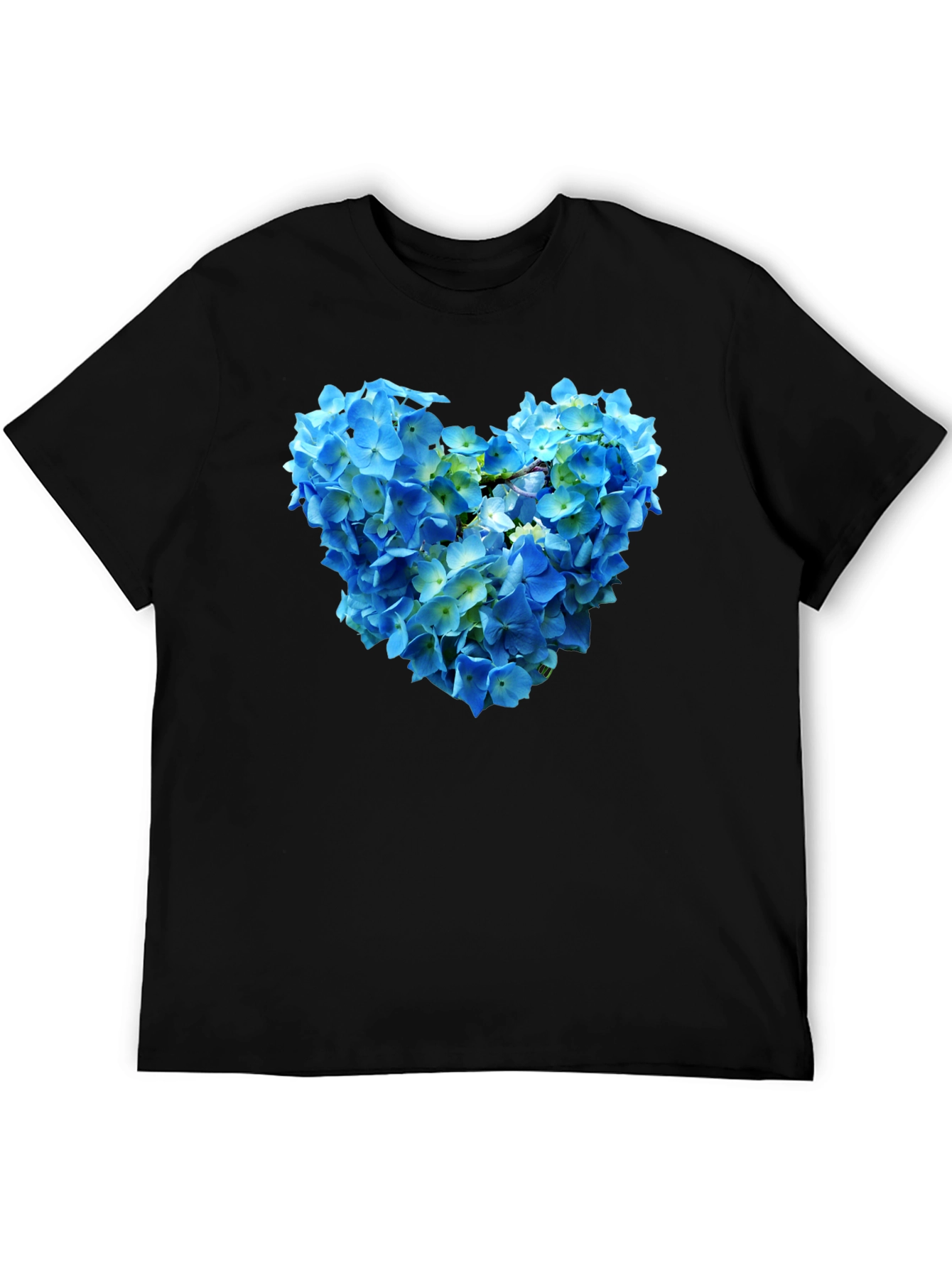 Floral Heart Graphic T-Shirt - Black