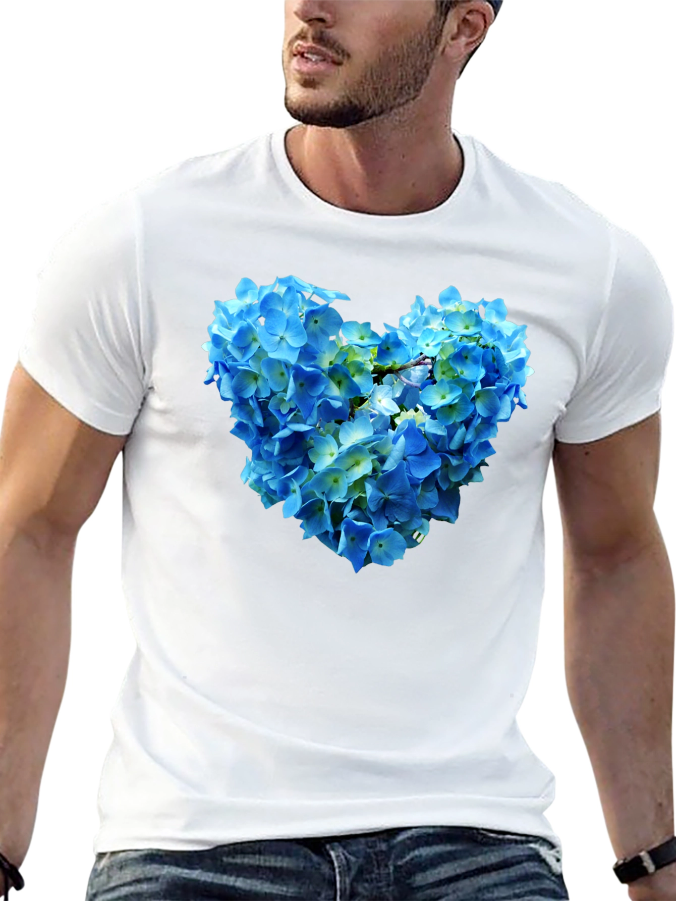 Floral Heart Graphic T-Shirt - Black