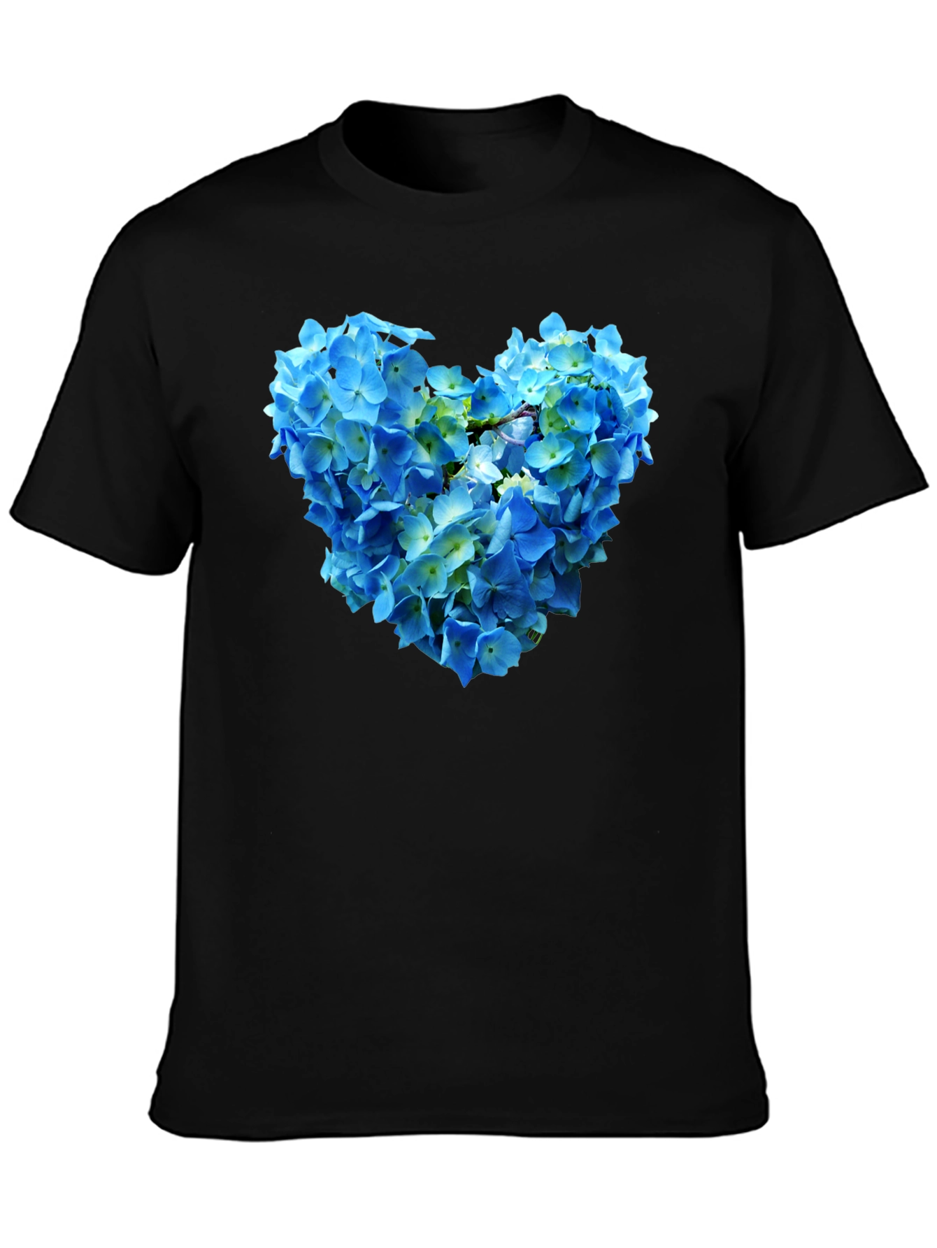 Floral Heart Graphic T-Shirt - Black