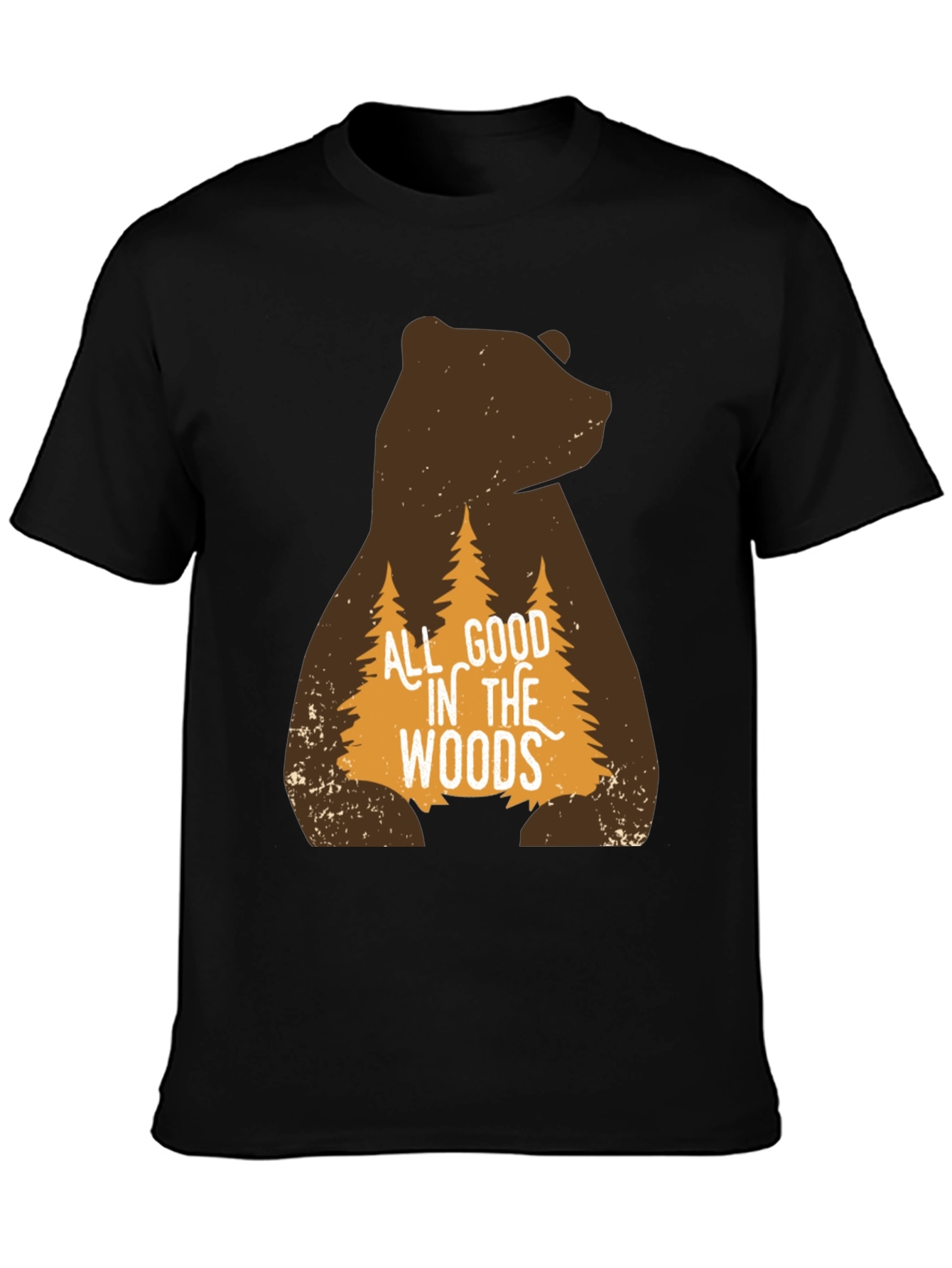 All Good in the Woods Bear Graphic T-Shirt