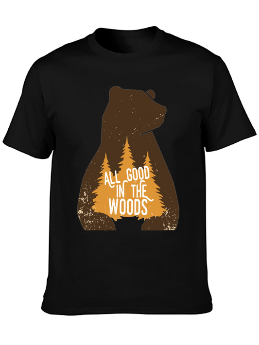 All Good in the Woods Bear Graphic T-Shirt