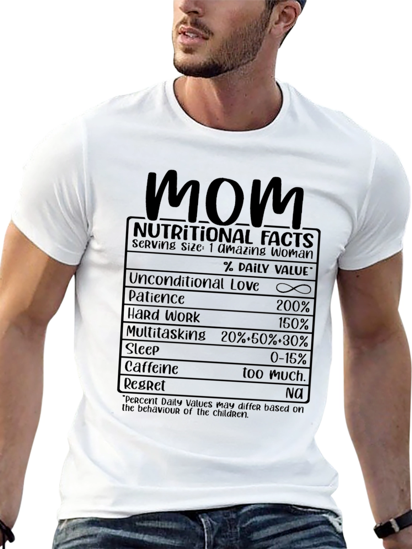 Mom Nutritional Facts Black T-Shirt