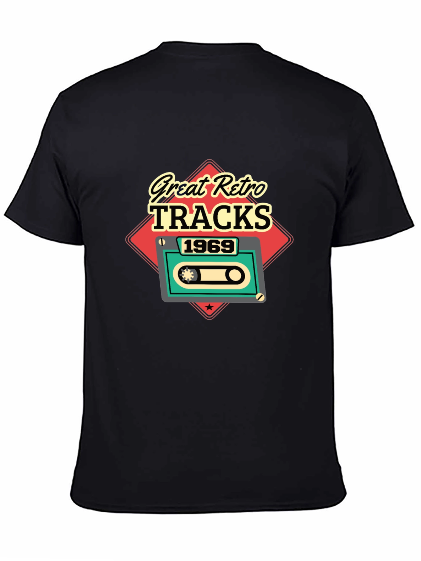Great Retro Tracks 1969 Cassette Tape Graphic T-Shirt