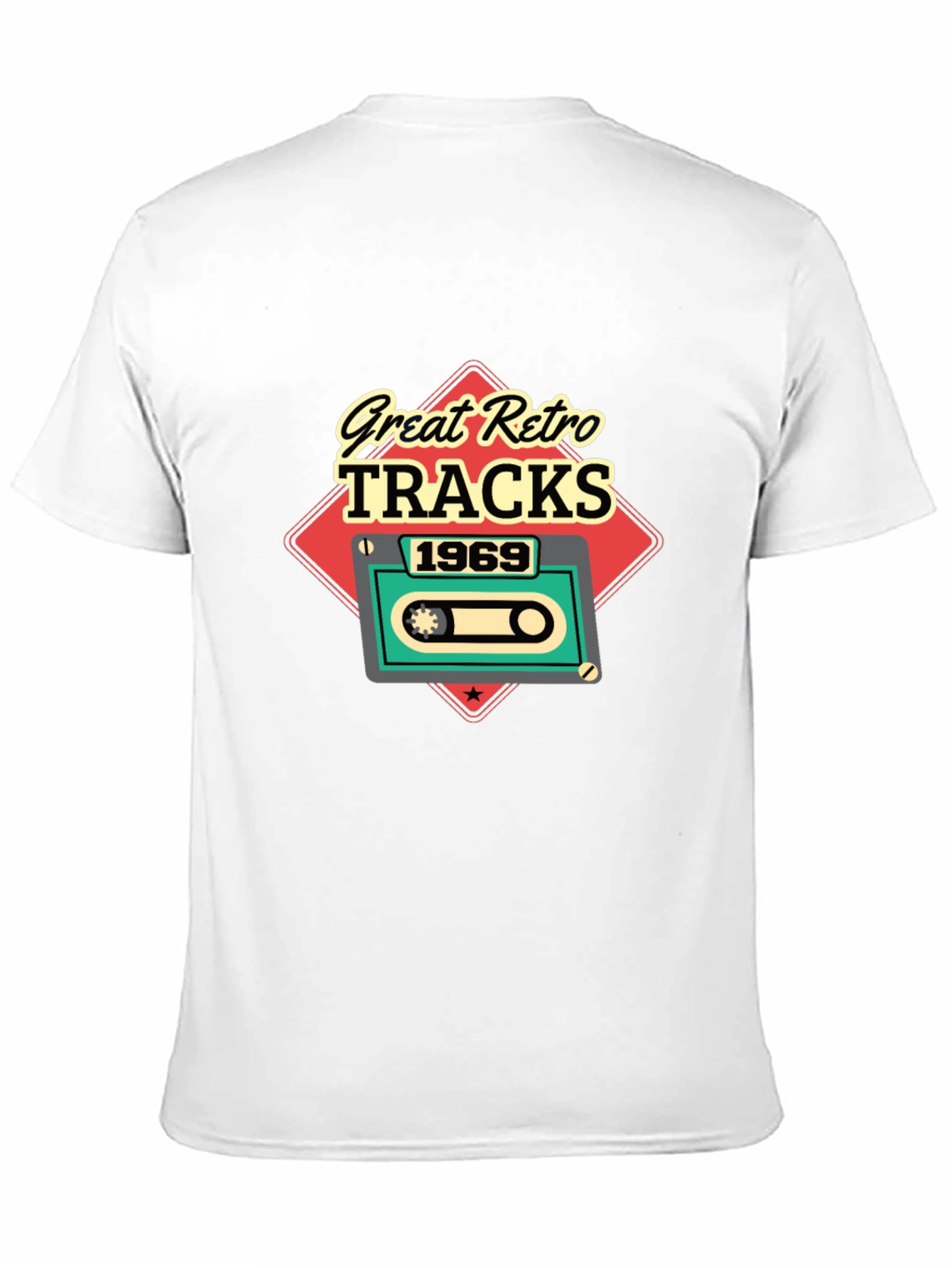 Great Retro Tracks 1969 Cassette Tape Graphic T-Shirt