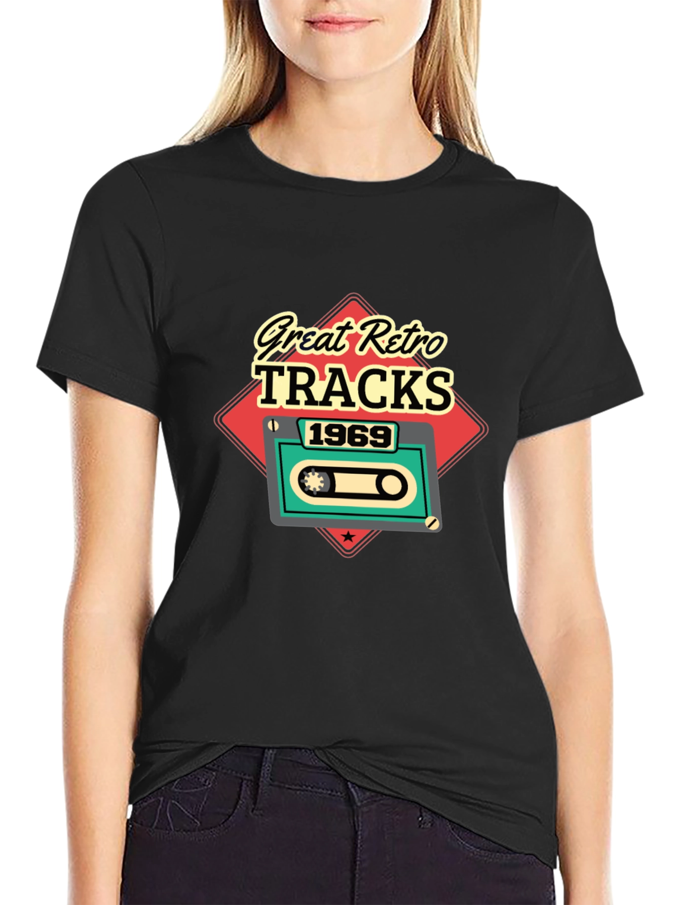 Great Retro Tracks 1969 Cassette Tape Graphic T-Shirt