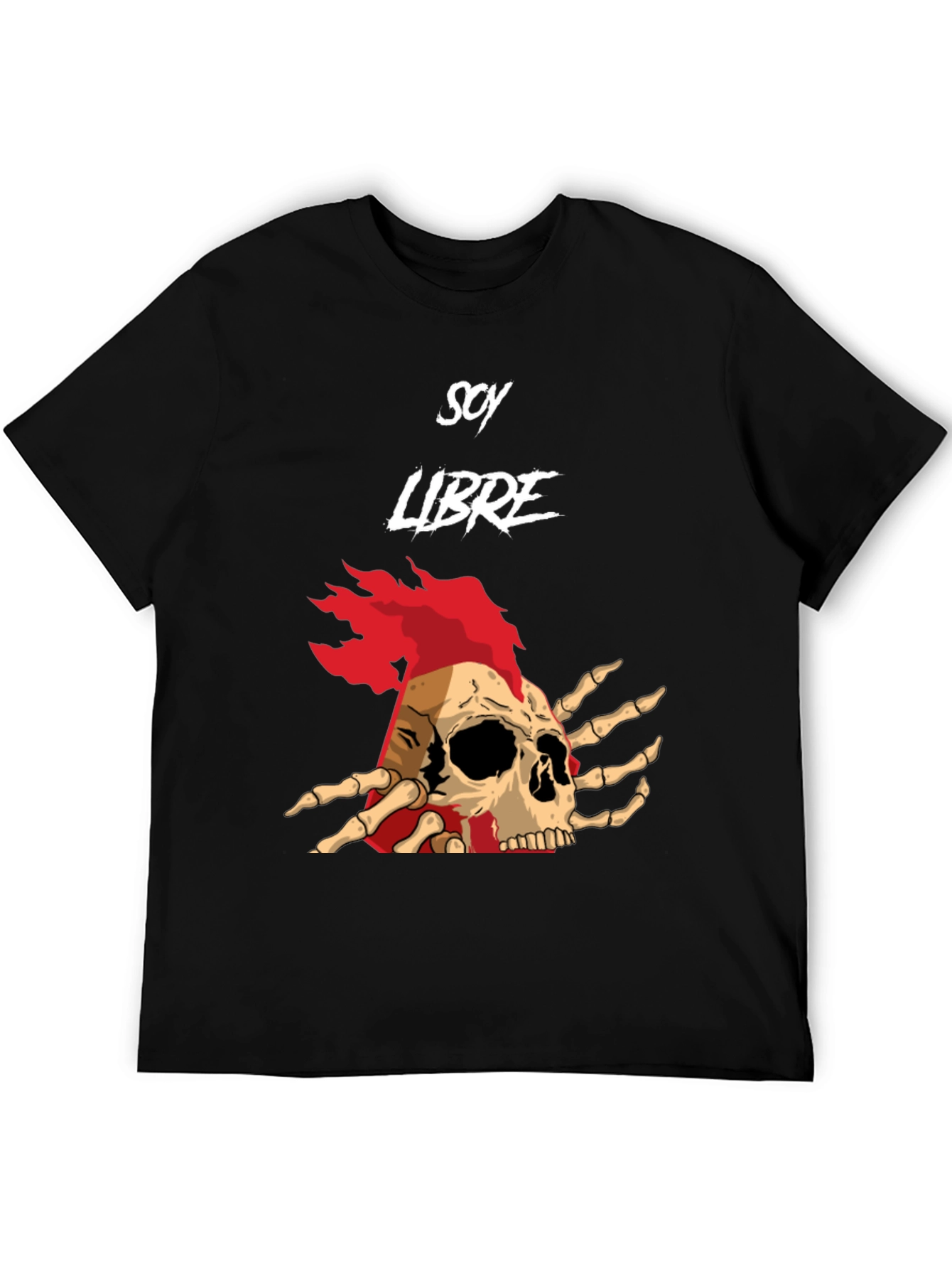Soy Libre Skull Graphic Tee - Black Cotton T-Shirt