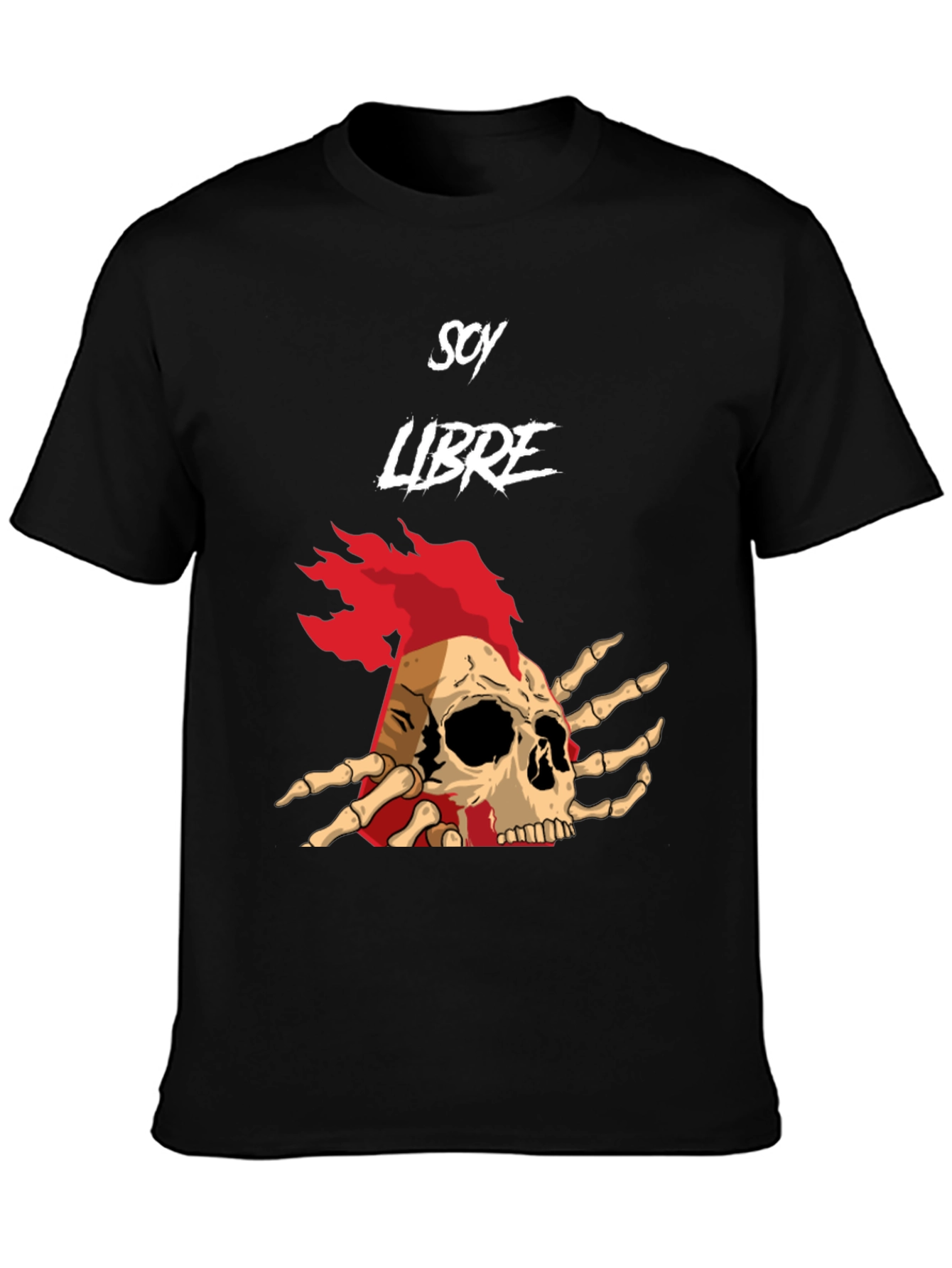 Soy Libre Skull Graphic Tee - Black Cotton T-Shirt