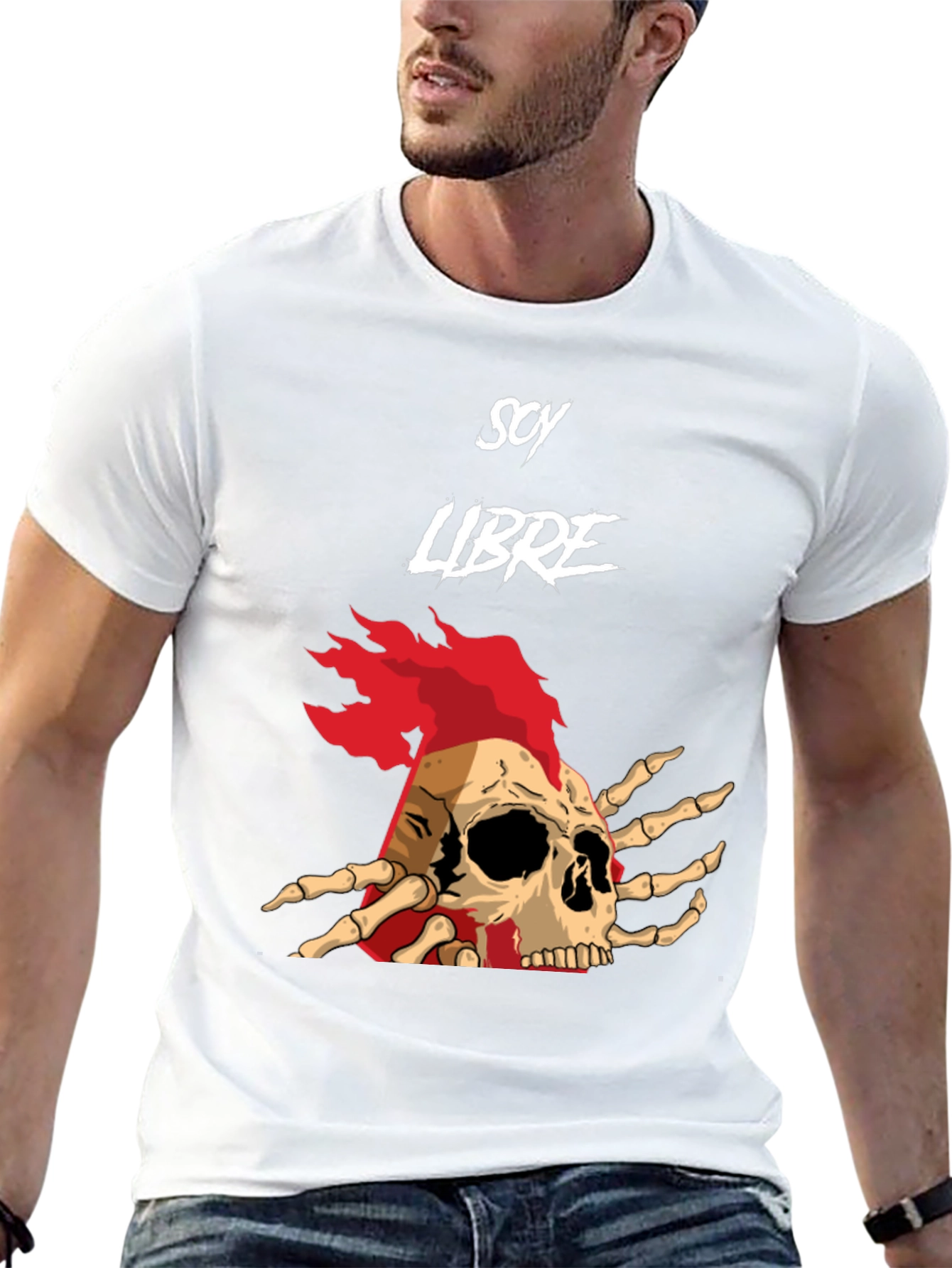 Soy Libre Skull Graphic Tee - Black Cotton T-Shirt