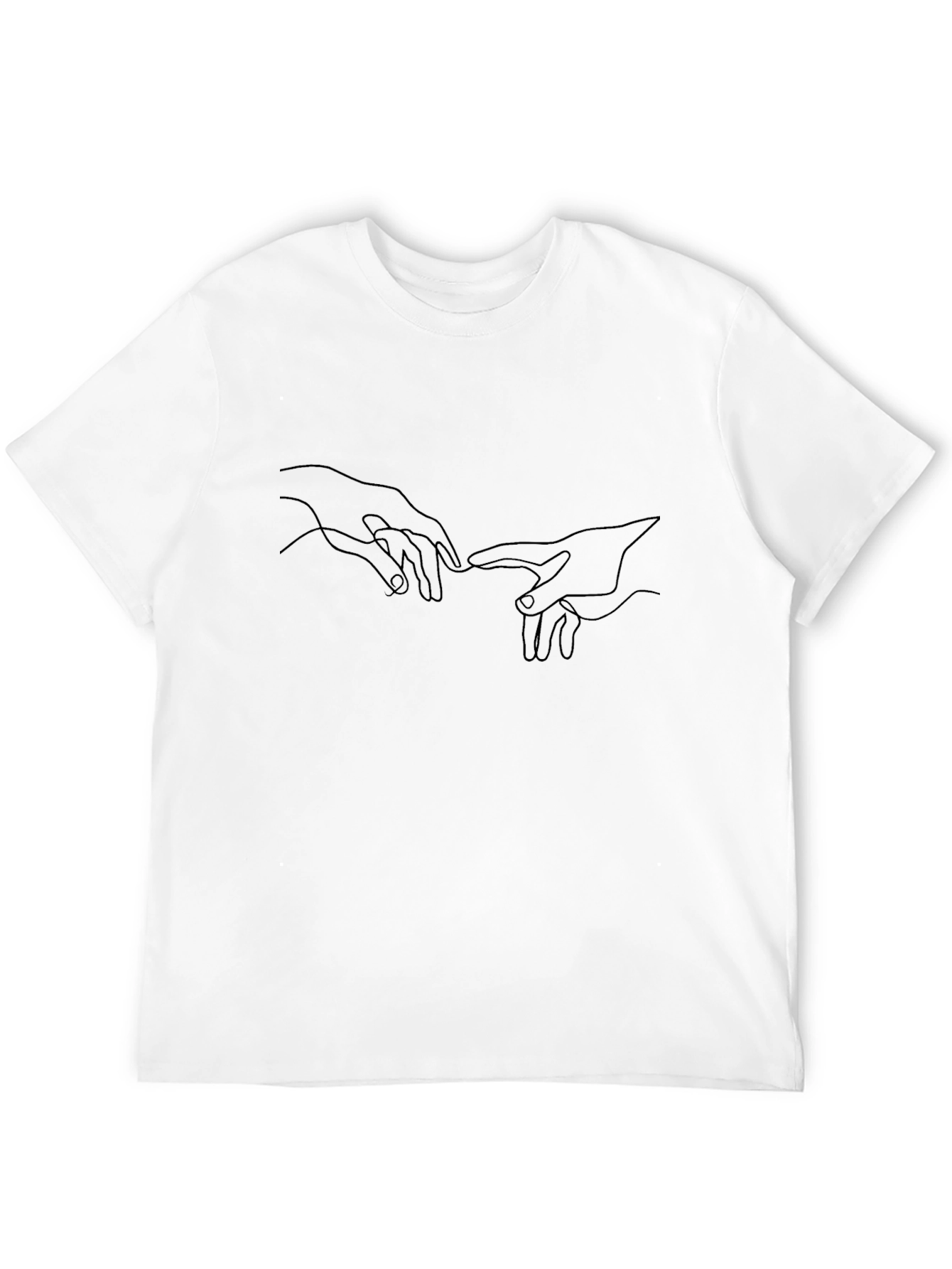 Creation of Adam Hands Graphic Black T-Shirt