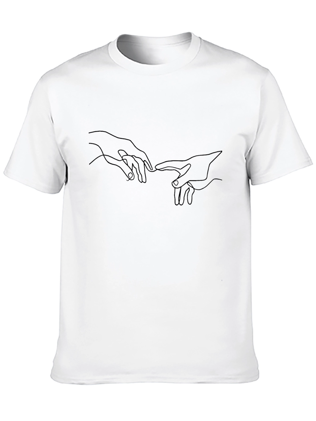 Creation of Adam Hands Graphic Black T-Shirt