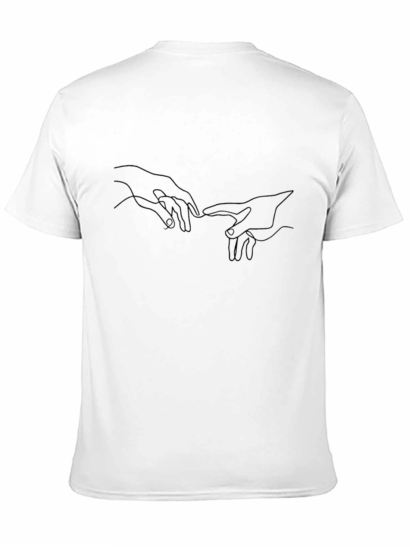 Creation of Adam Hands Graphic Black T-Shirt