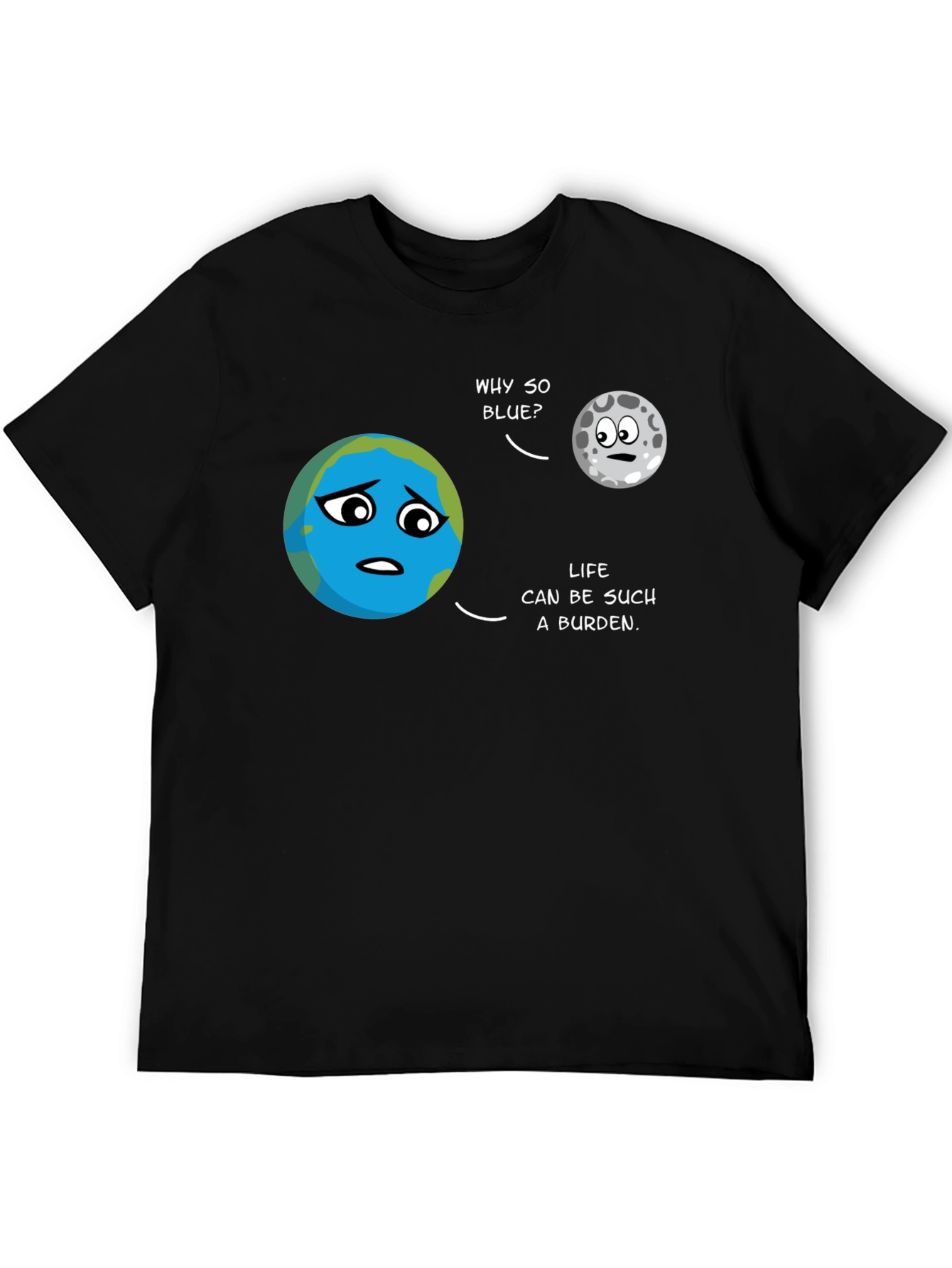 Earth & Moon Cartoon T-Shirt