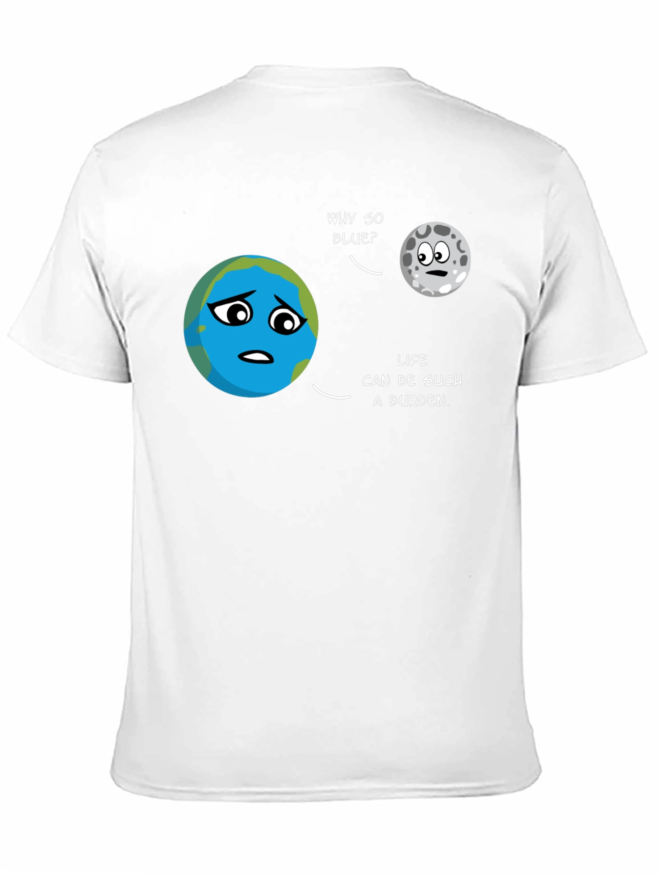 Earth & Moon Cartoon T-Shirt