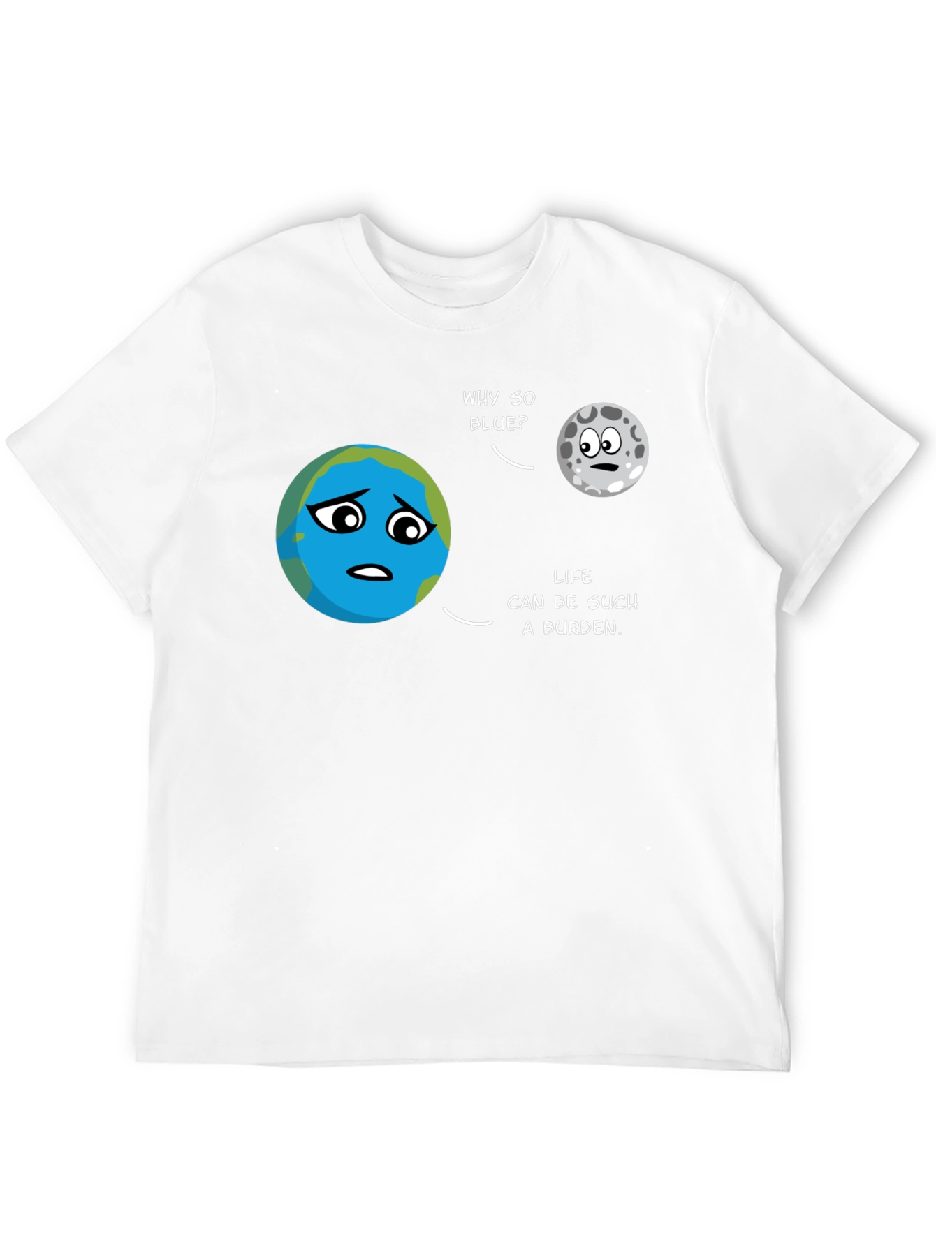Earth & Moon Cartoon T-Shirt