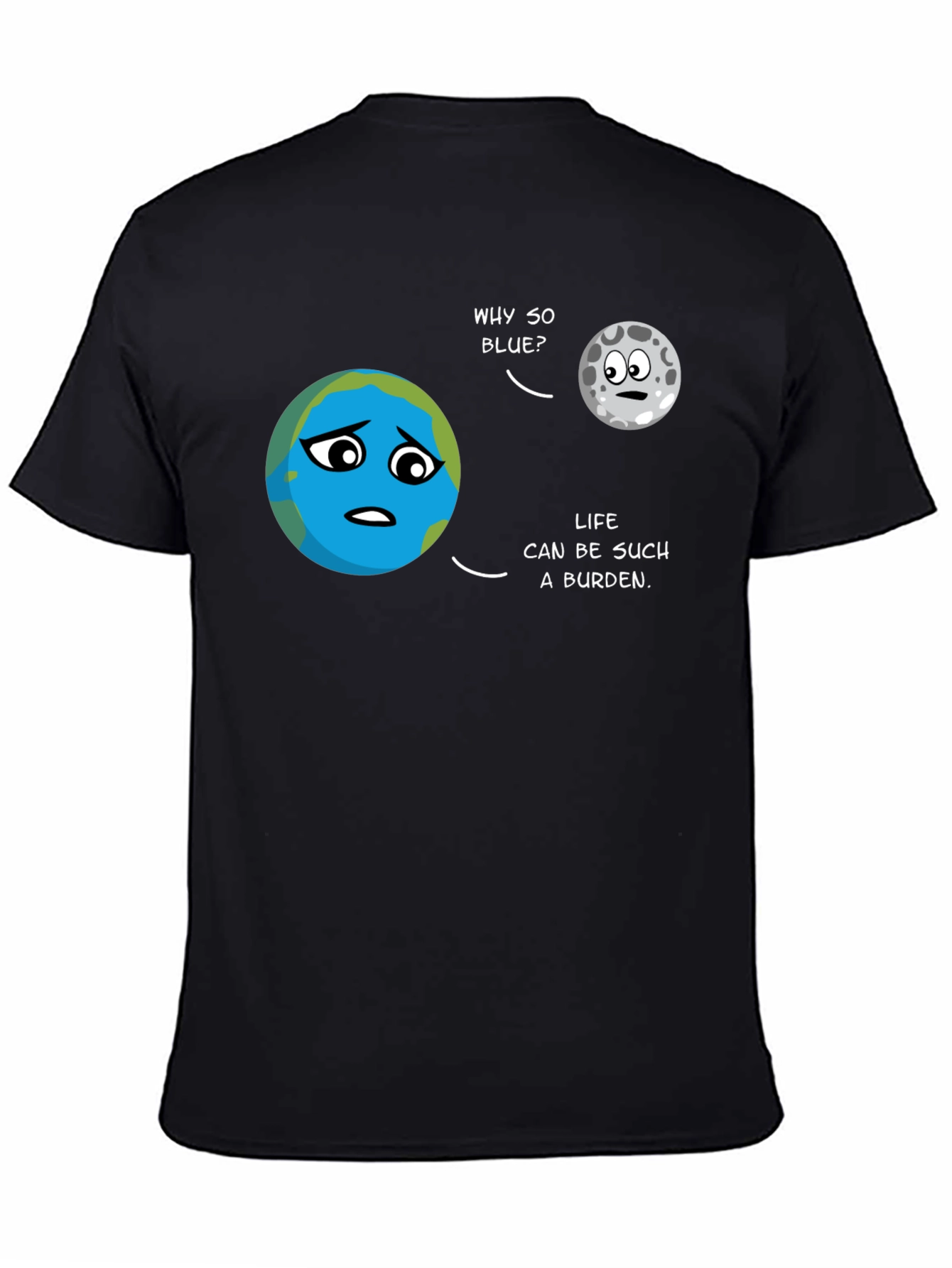 Earth & Moon Cartoon T-Shirt