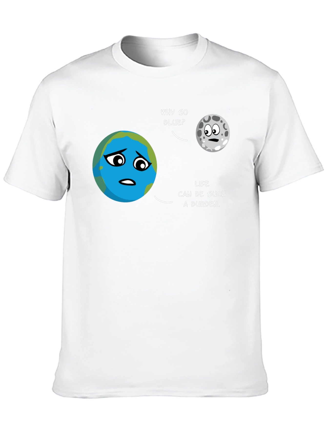 Earth & Moon Cartoon T-Shirt