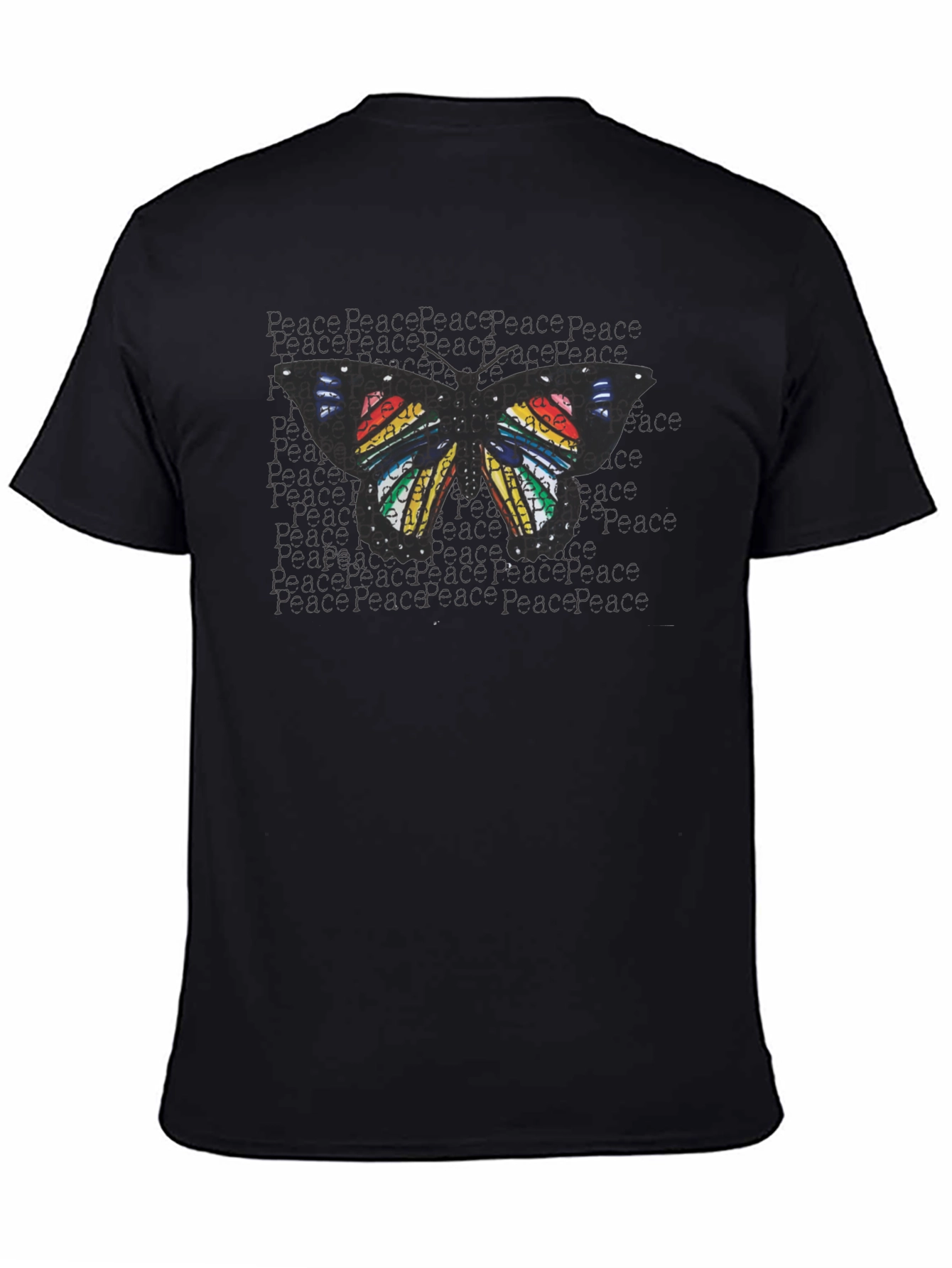 Peace Butterfly Graphic Tee - Black