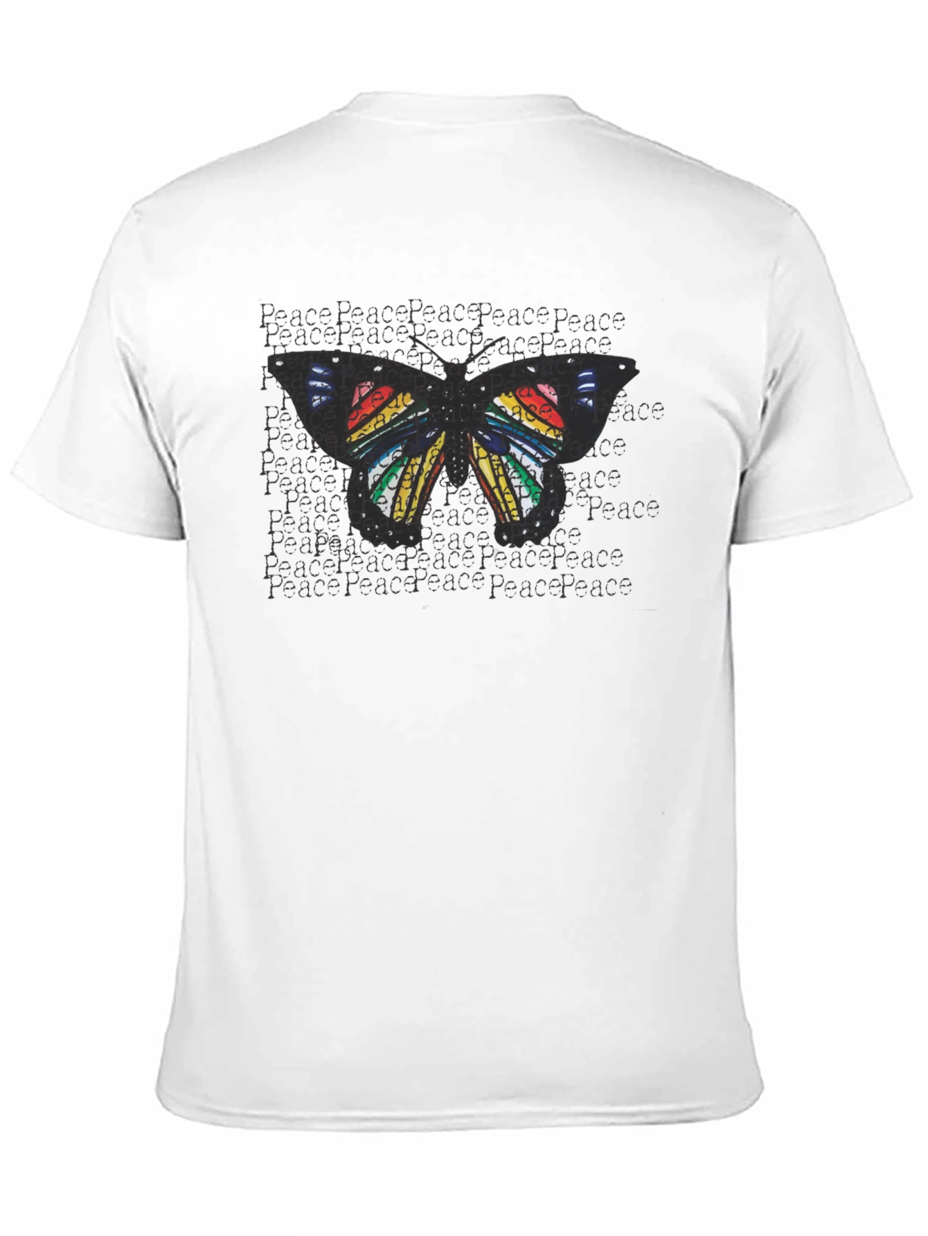 Peace Butterfly Graphic Tee - Black